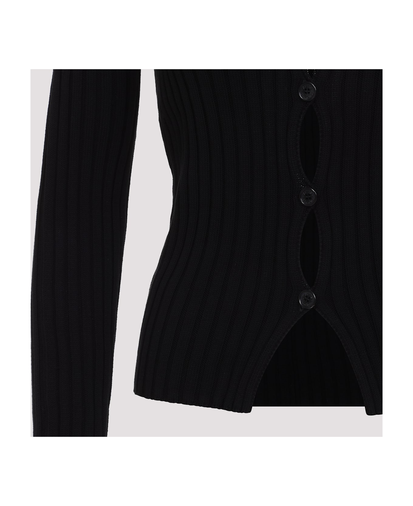 Acne Studios Ribbed Cotton Cardigan - Black