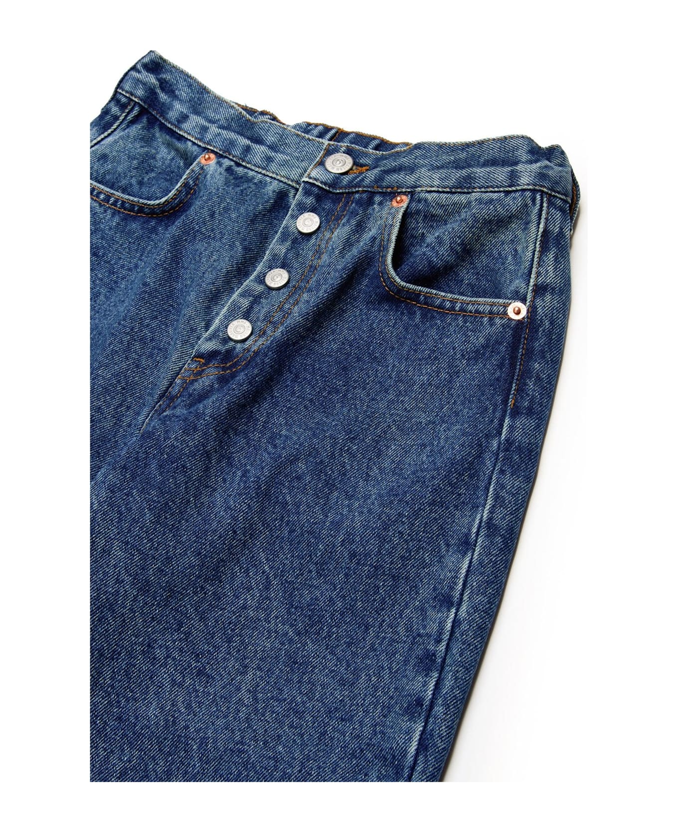 MM6 Maison Margiela Logo-patch Straight Leg Jeans - Blue