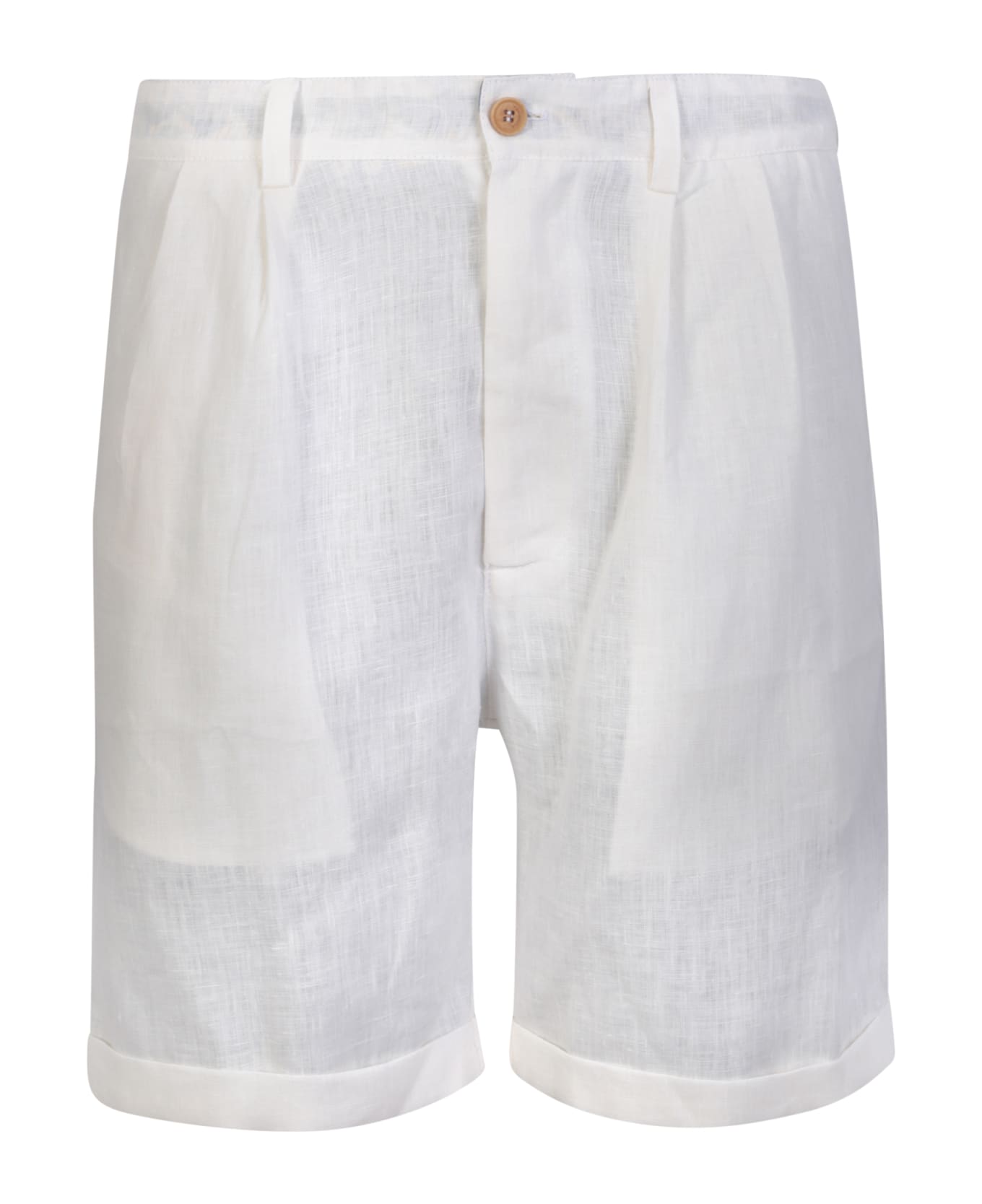 Peninsula Swimwear Marzamemi Linen White Shorts - White