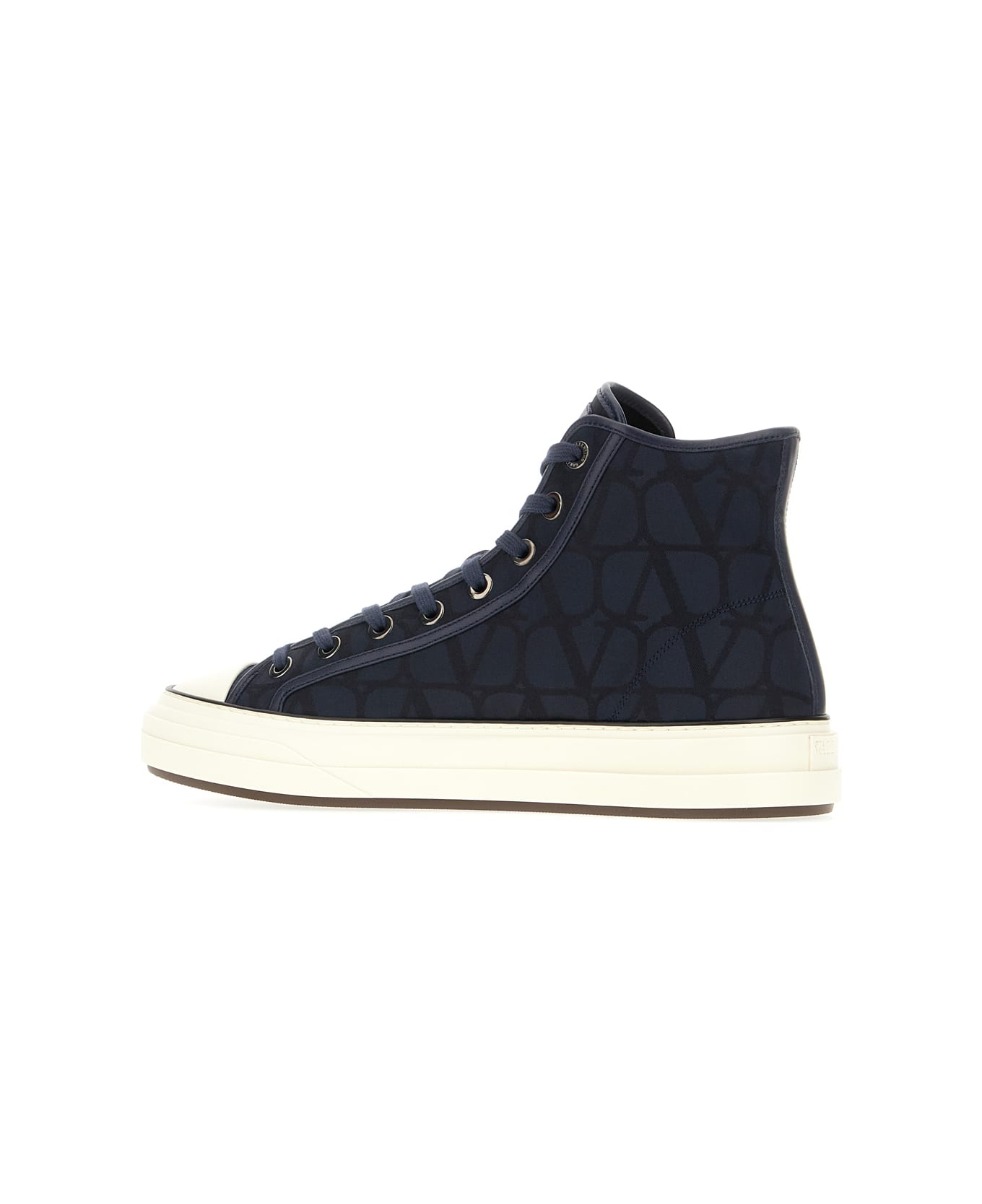 Valentino Garavani Embroidered Fabric Sneakers - BLU NERO BIANCO