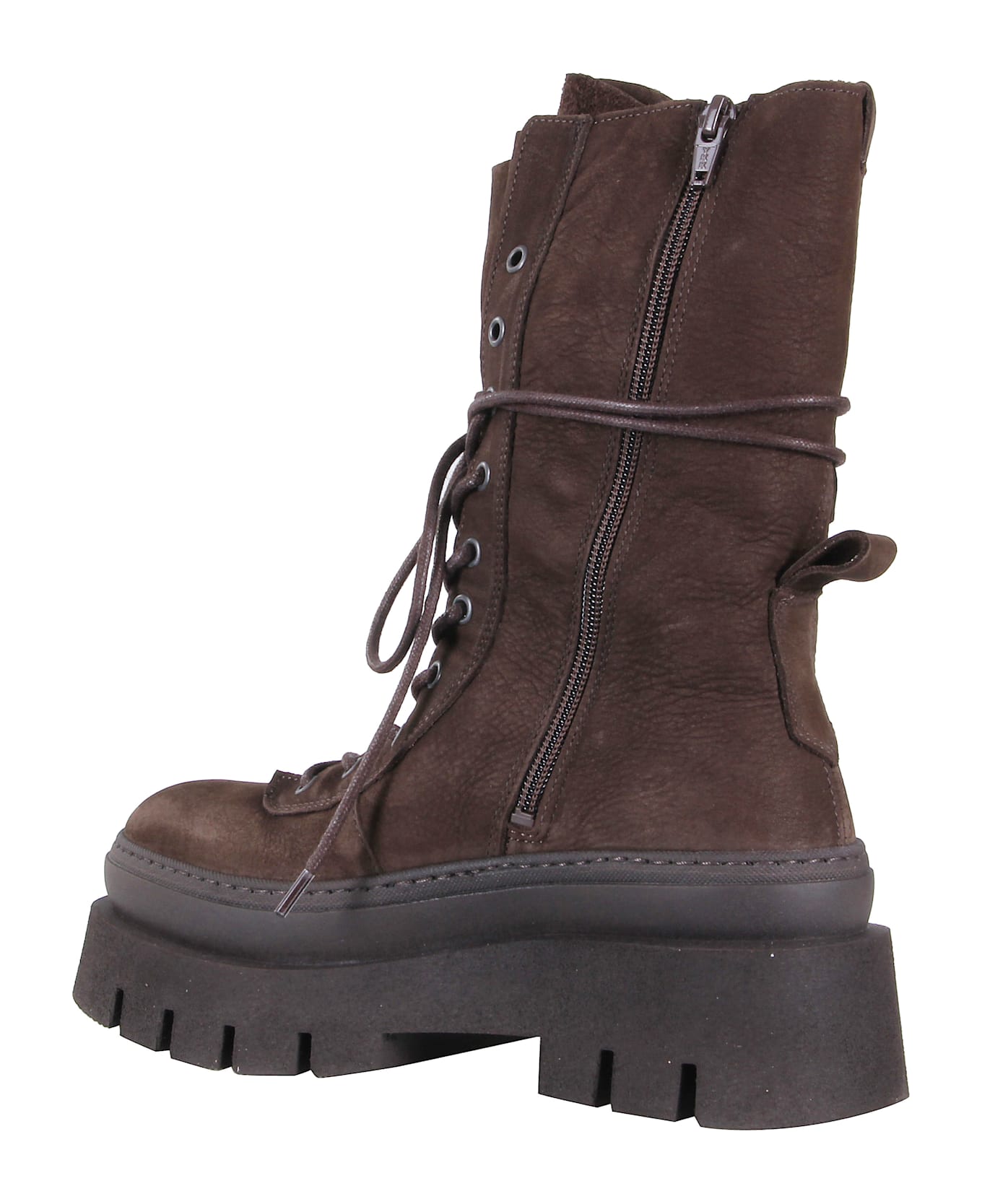 Copenhagen Nabuc Lace Up Mid Boots - Chocolate