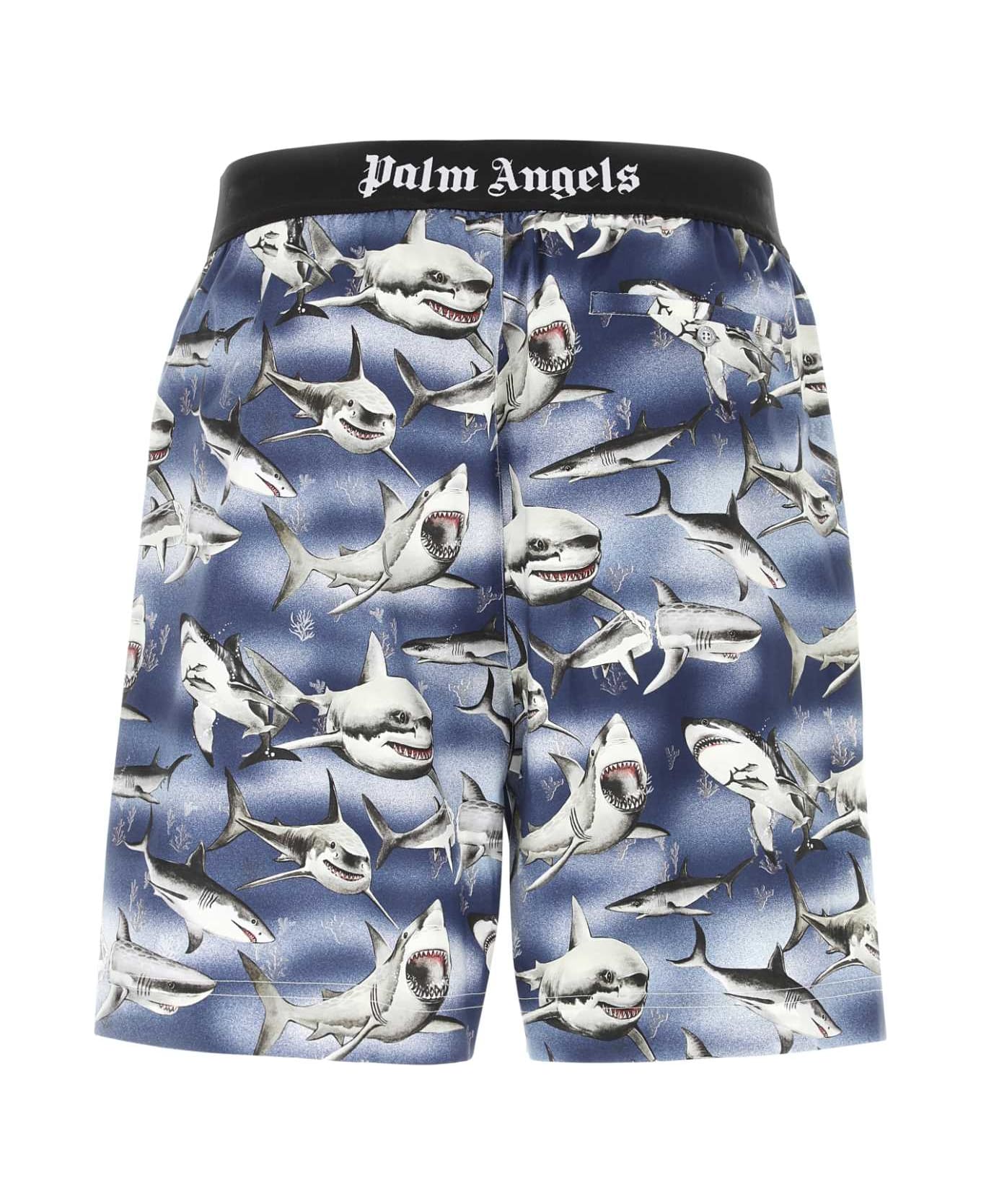 Palm Angels Printed Poplin Bermuda Shorts - Multicolor