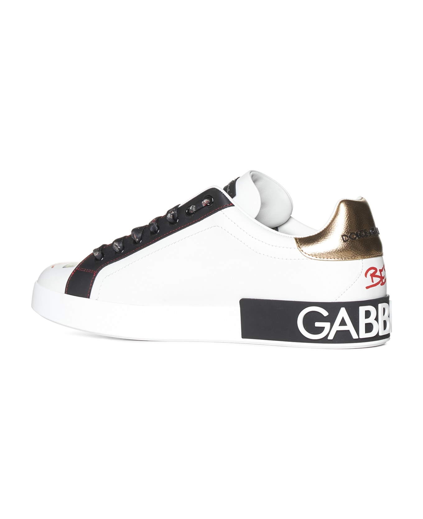 Dolce & Gabbana Portofino Sneakers With Patch And Embroidery - WHITE スニーカー