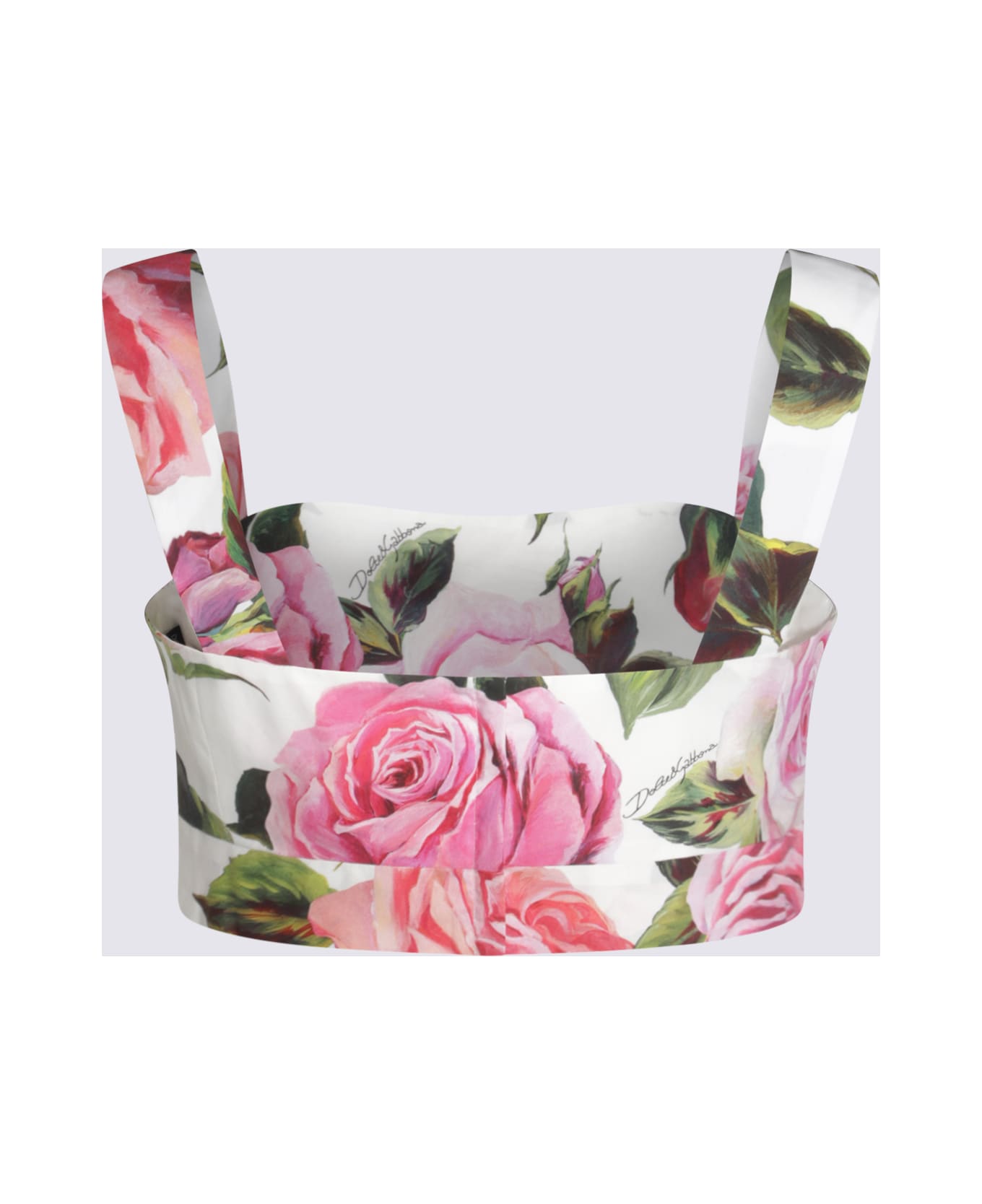 Dolce & Gabbana Multicolor Cotton Top - WHITE