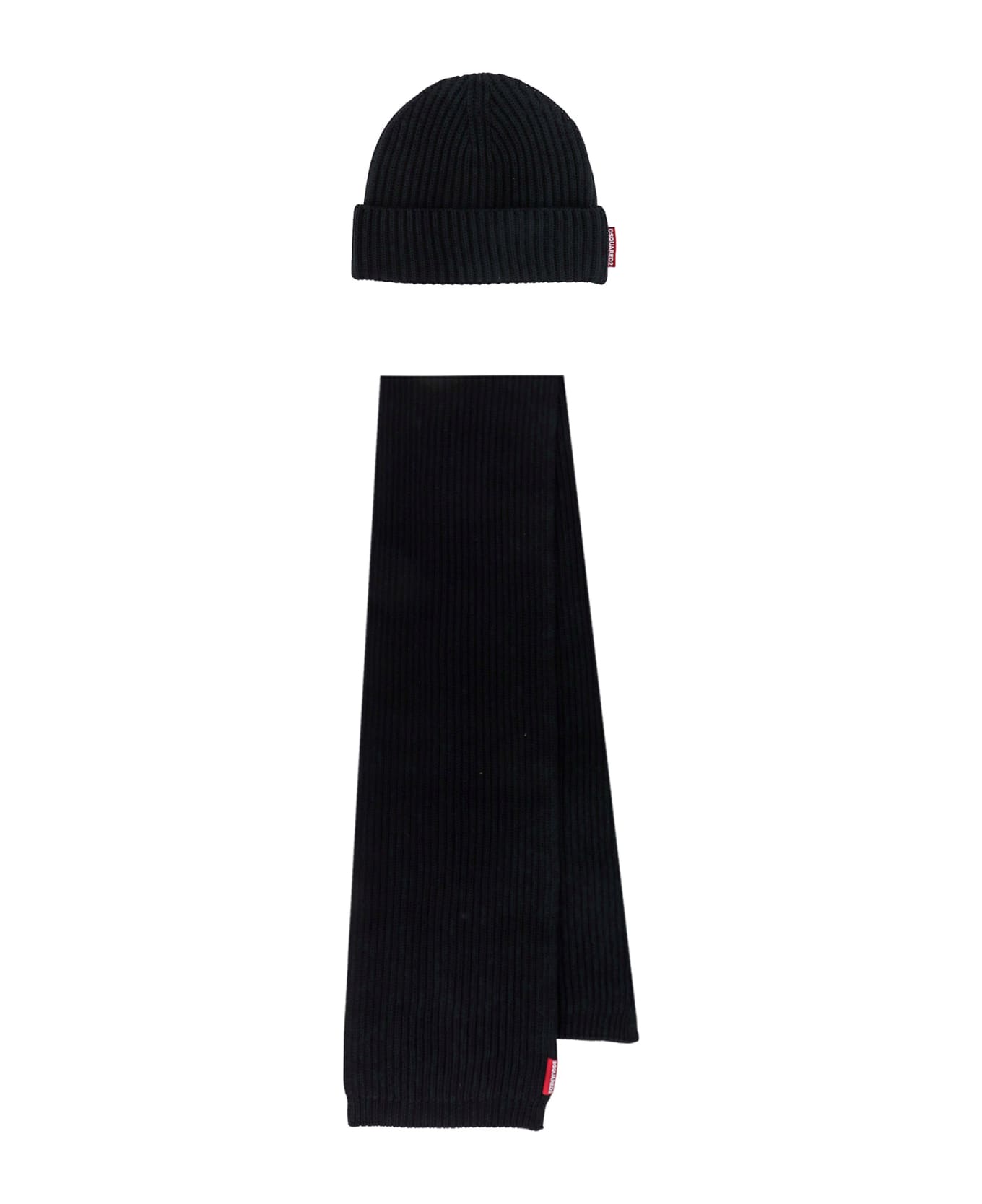 Dsquared2 Hat And Scarf Set - Black