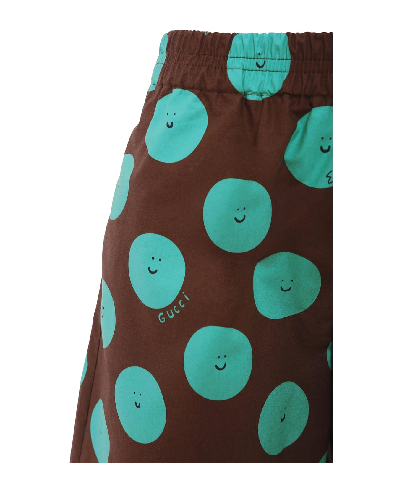 Gucci Brown Shorts For Kids With Sun - Brown