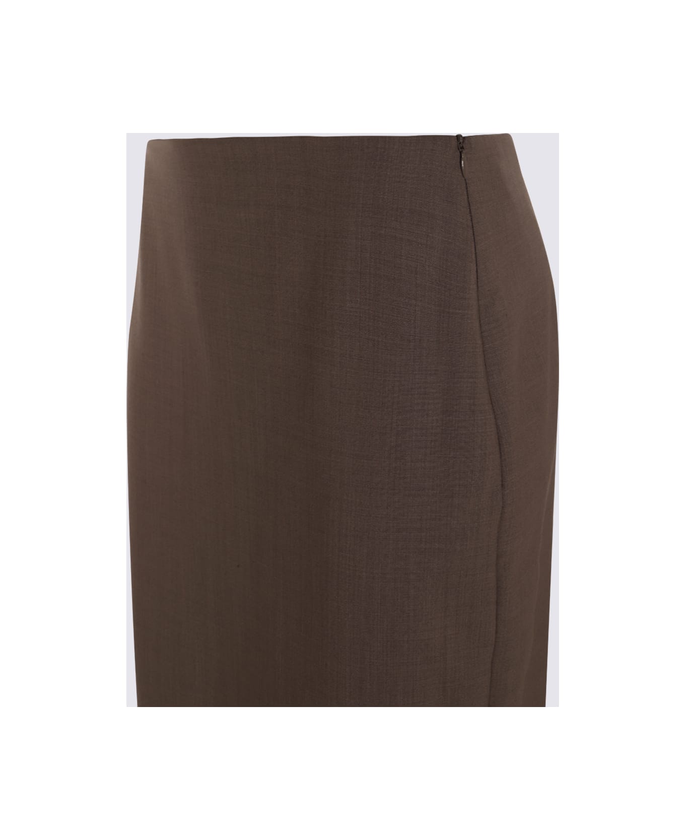 Brunello Cucinelli Brown Wool Skirt - Fango