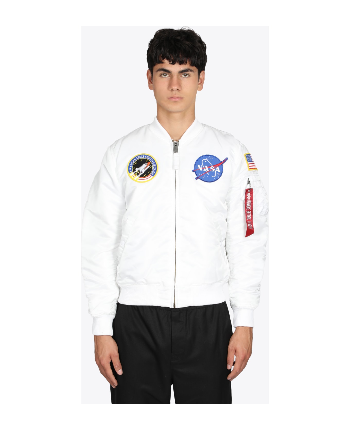 Alpha Industries Ma-1 Vf Nasa Bomber Jacket White nylon Nasa bomber jacket - Bianco