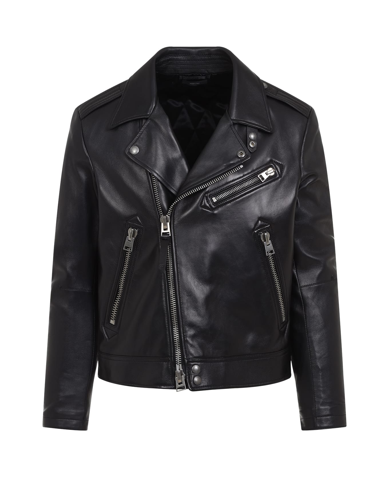Tom Ford Lamb Leather Biker Jacket - Black