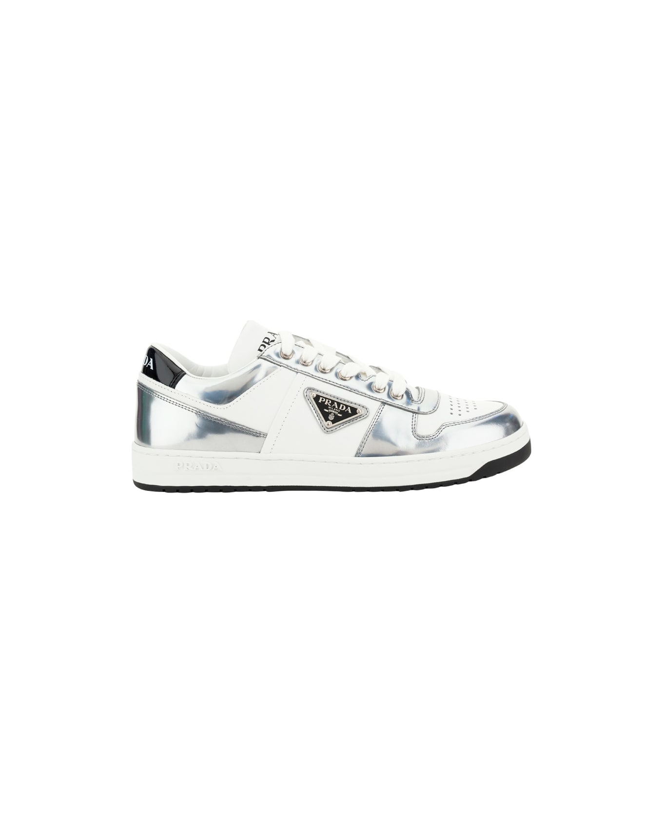 Prada Downtown Sneakers - Bianco+argento