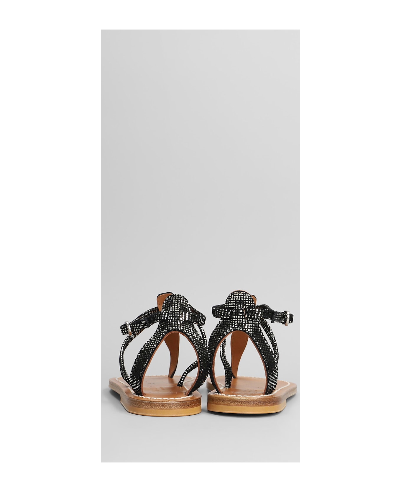 K.Jacques Buffon F Flats In Black Leather - black