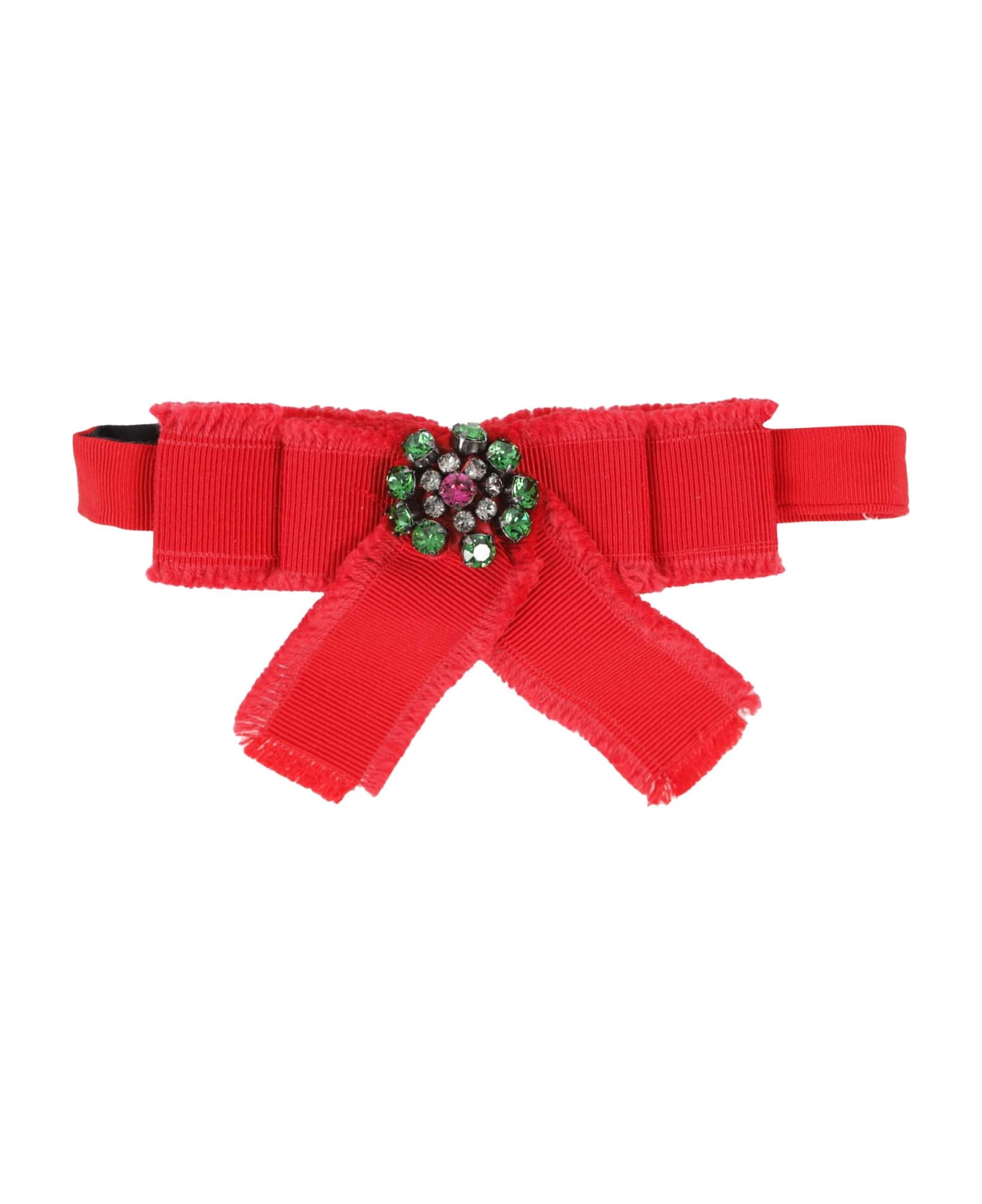 Gucci Viscose And Cotton Blend Bow - Red