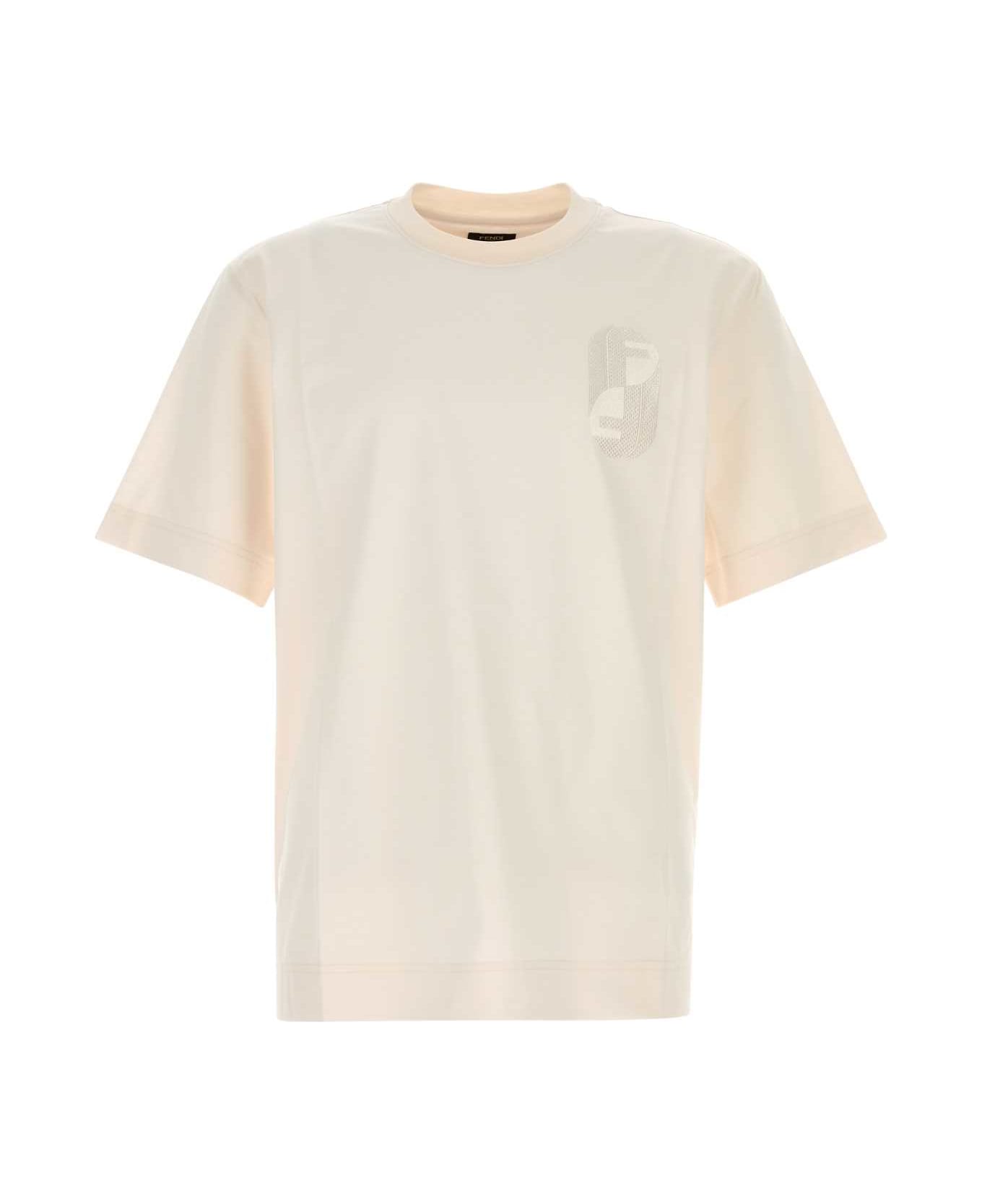 Fendi Ivory Cotton T-shirt - HALL