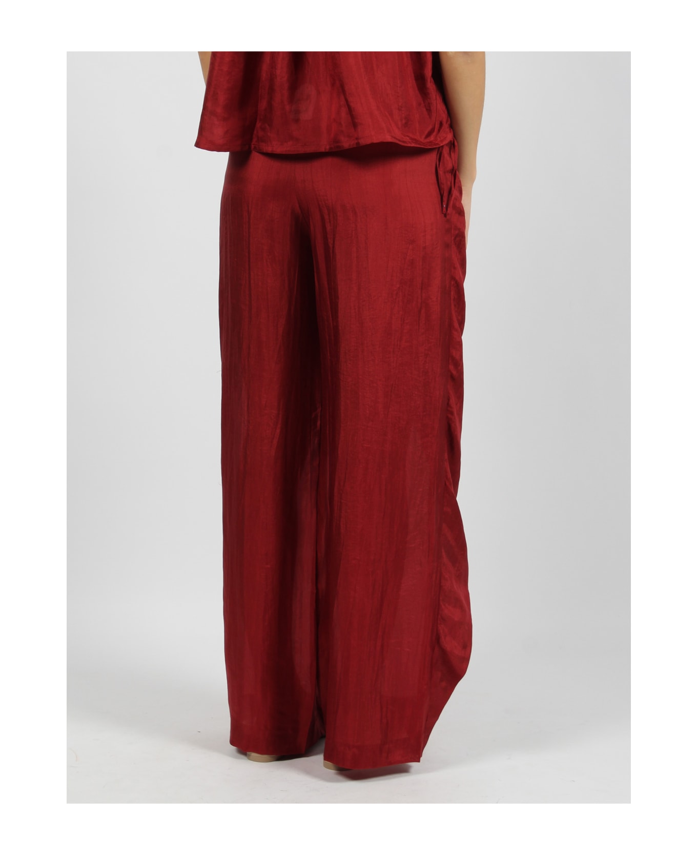 The Rose Ibiza Wrap Silk Trousers - Red