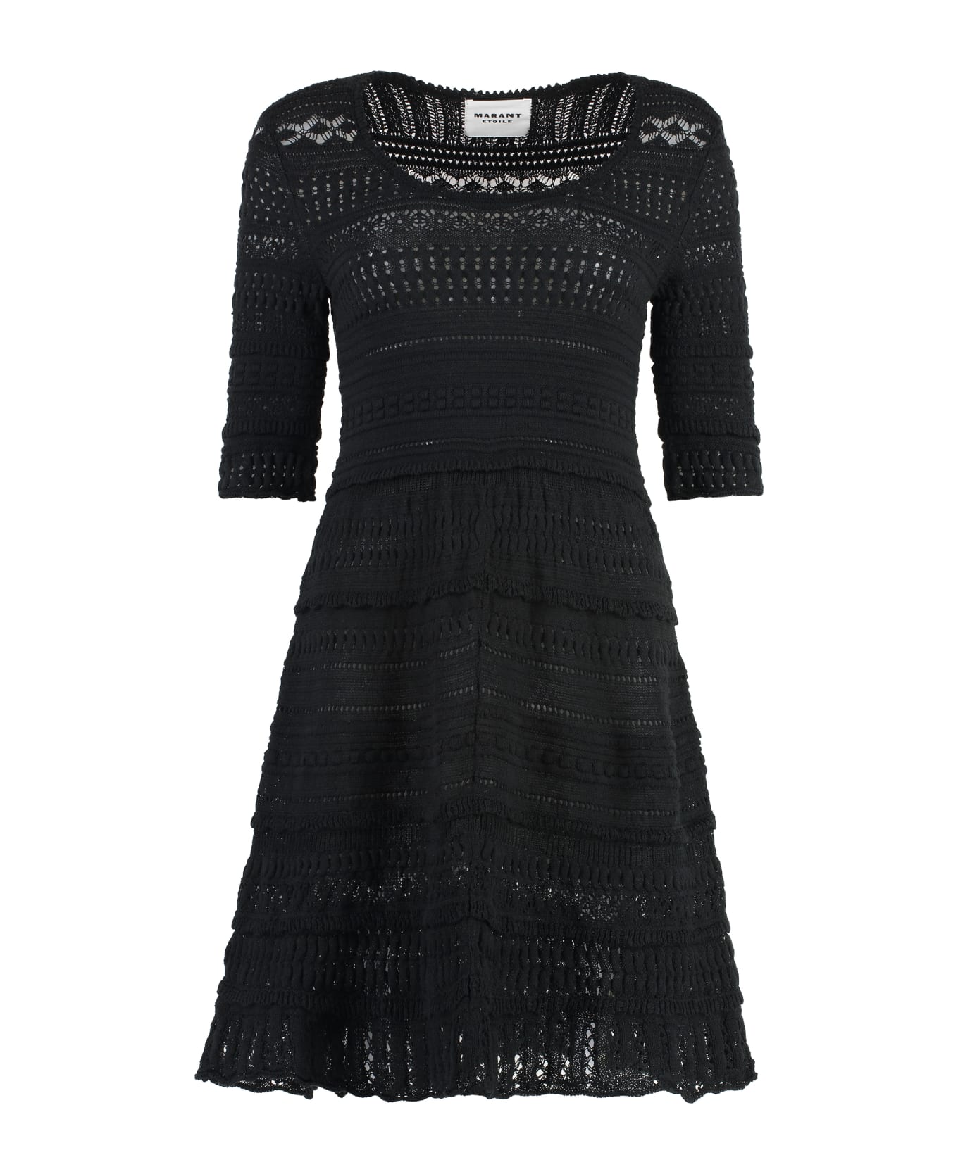 Marant Étoile Embroidered Cotton Mini Dress - black
