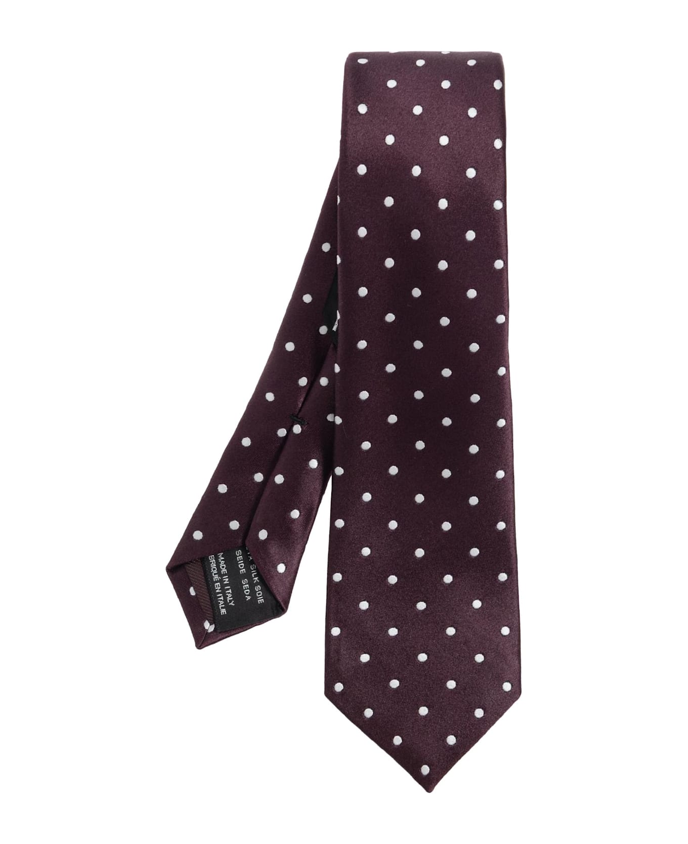 Tom Ford Silk Tie With Polka Dot Pattern - BORDEAUX
