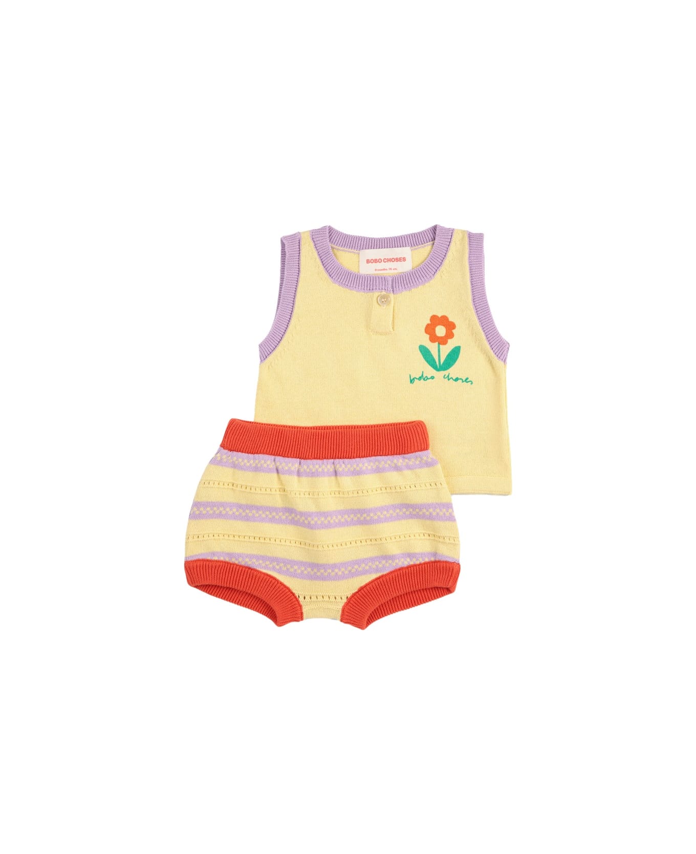 Bobo Choses "flower" Top And Shorts Set - YELLOW