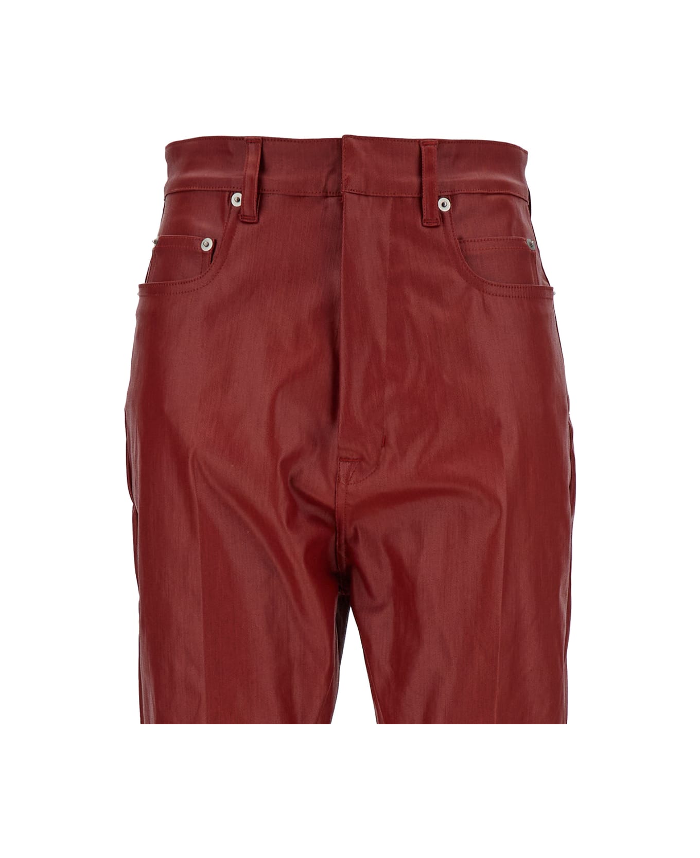 Rick Owens Red Flared High Waist Pants In Cotton Blend Woman - Red