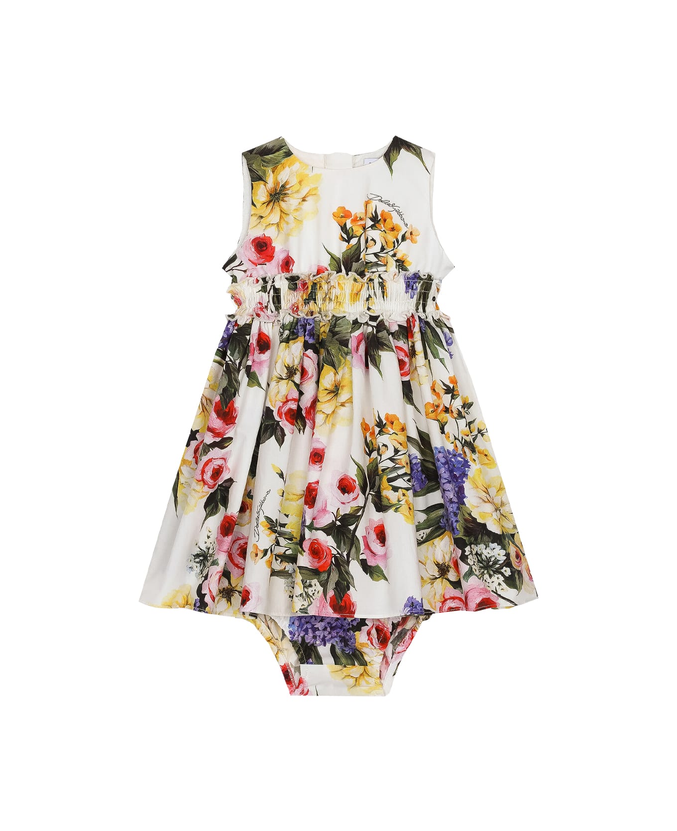 Dolce taille & Gabbana Dress With Garden Print Poplin Cover - Multicolor
