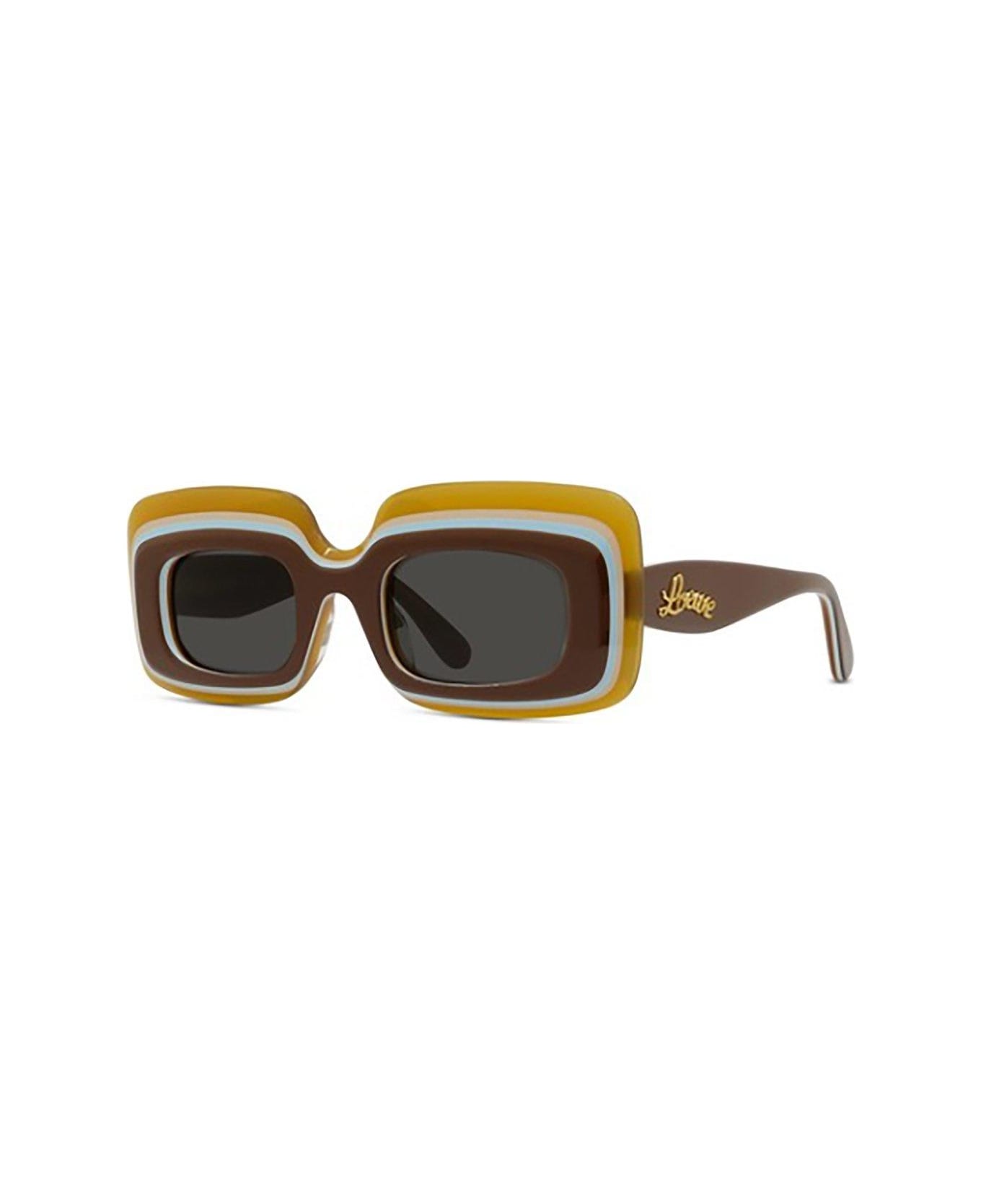 Loewe サングラス バーガンディー SS25 Loewe Rectangle Frame Sunglasses | italist