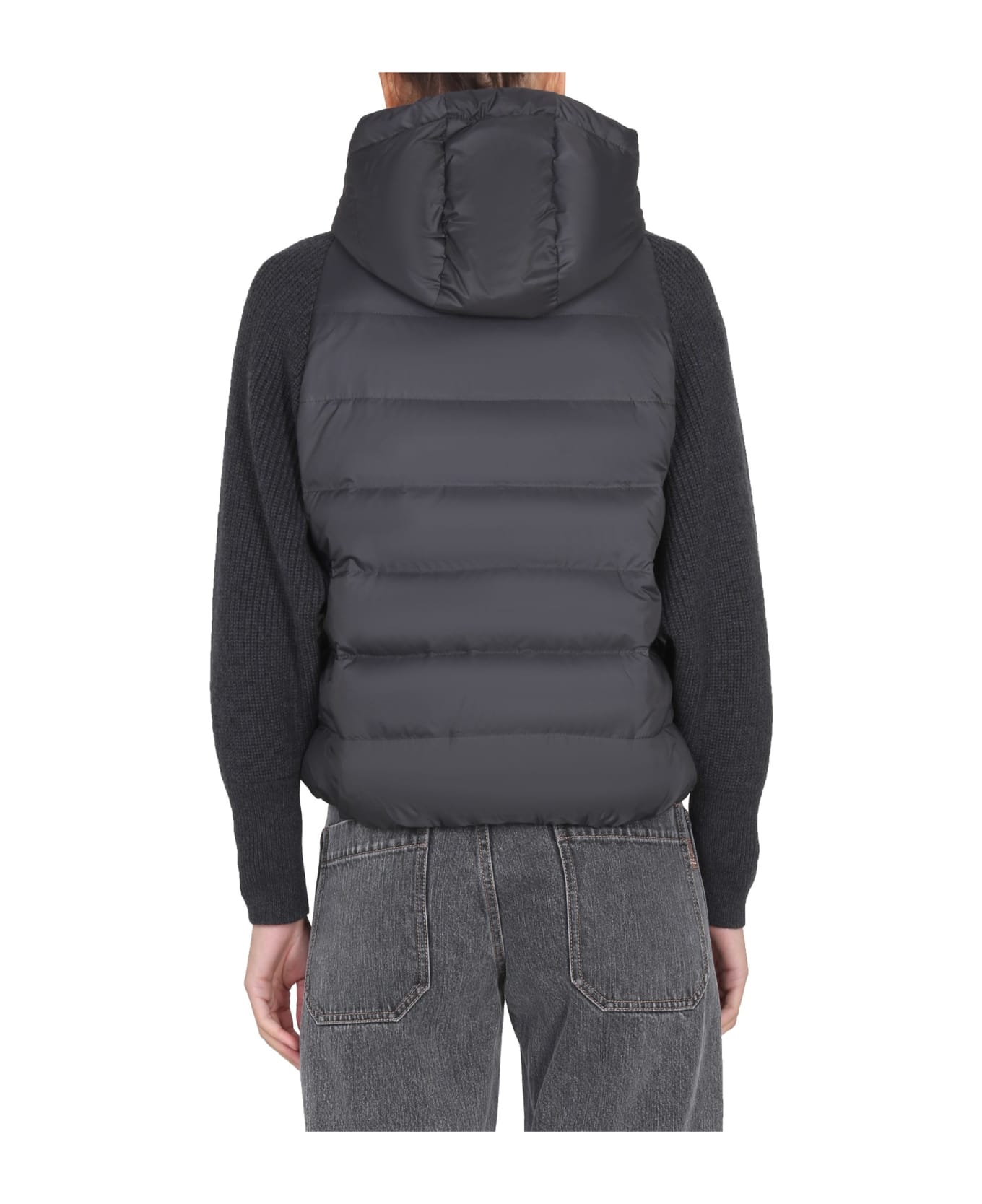 Brunello Cucinelli Down Jacket With Hood - Lignite