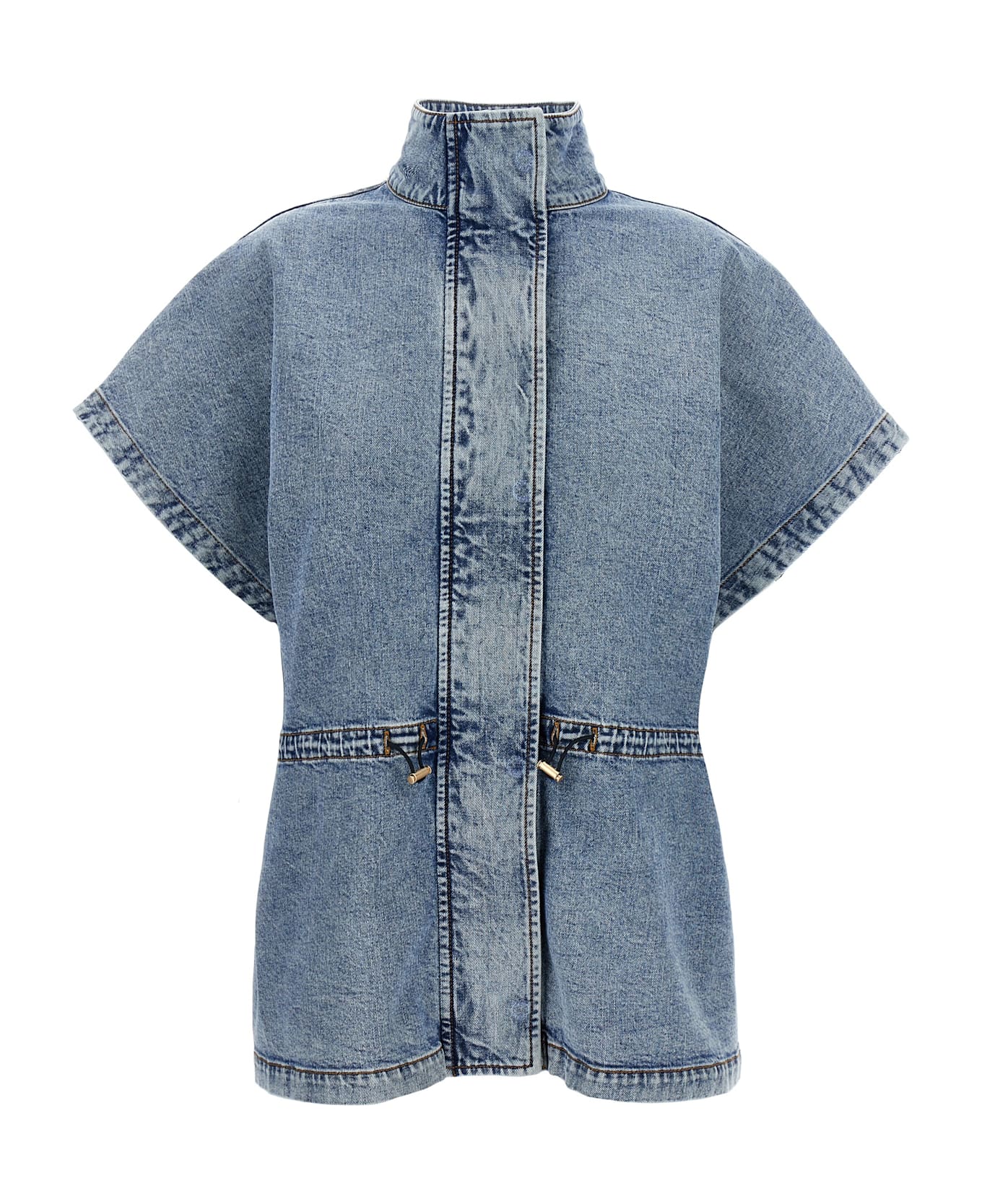 Fabiana Filippi Denim Cape - Light Blue