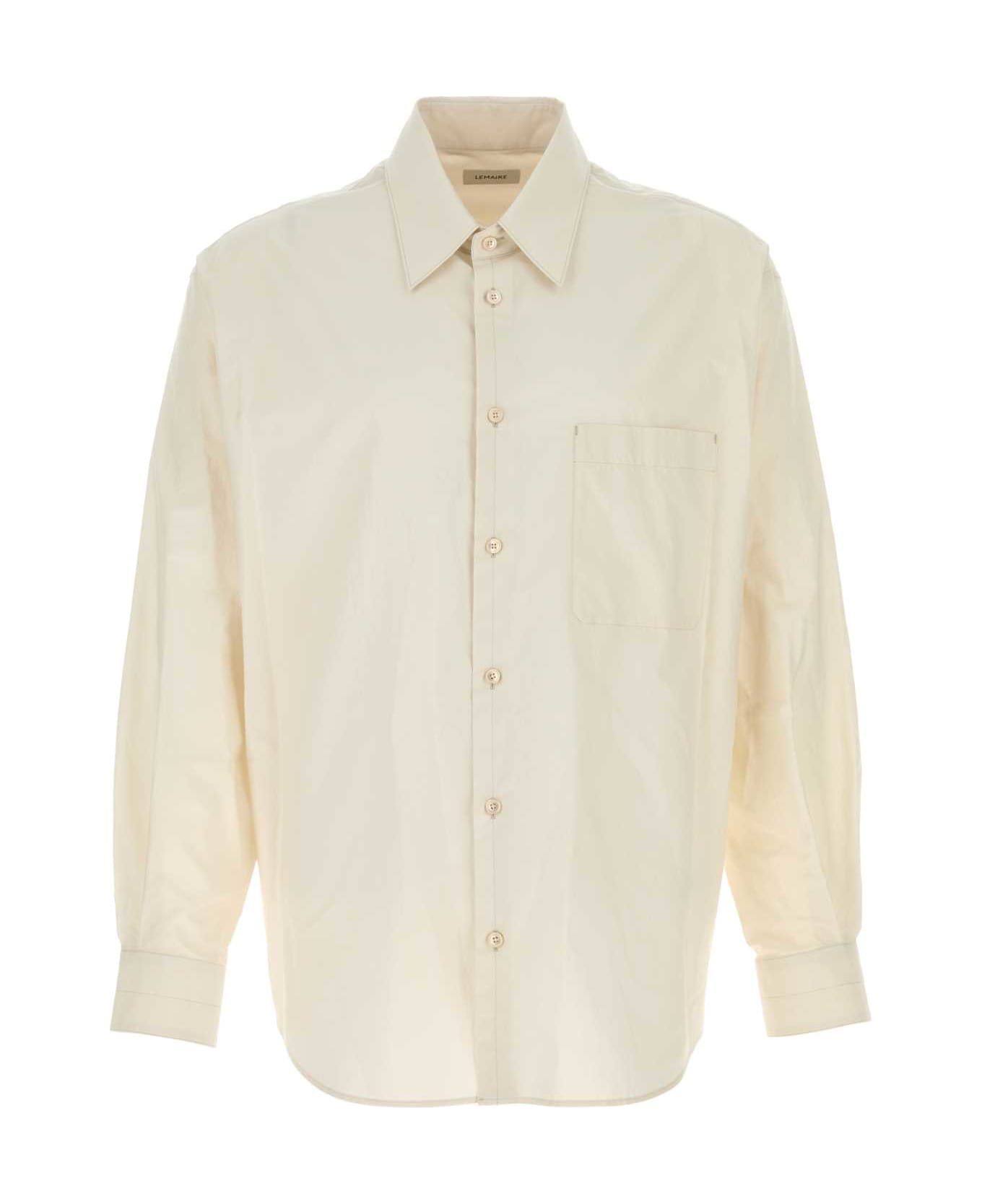 Lemaire Ivory Cotton Blend Shirt - LIGHTCREAM