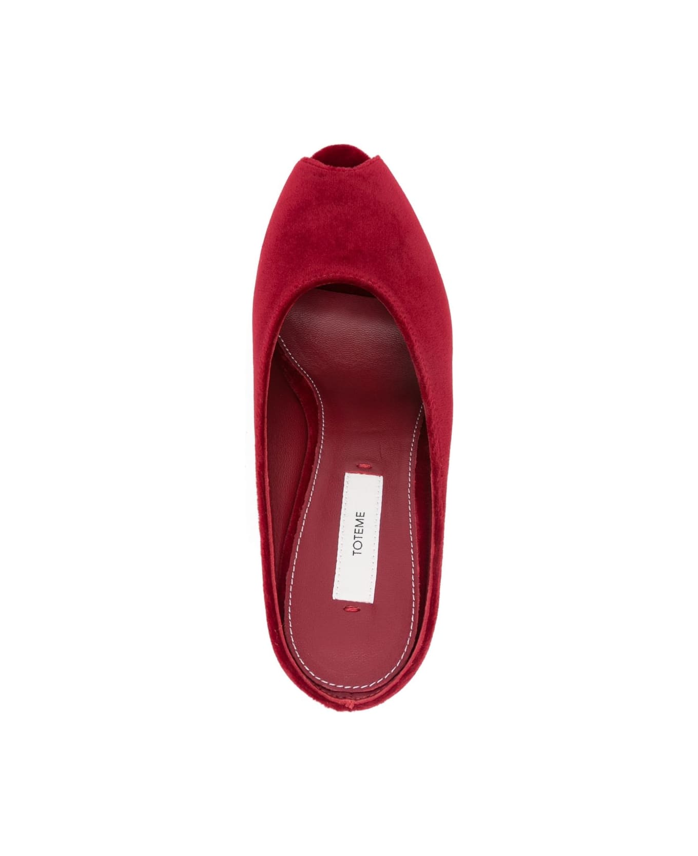 Totême Velvet Mules - Red