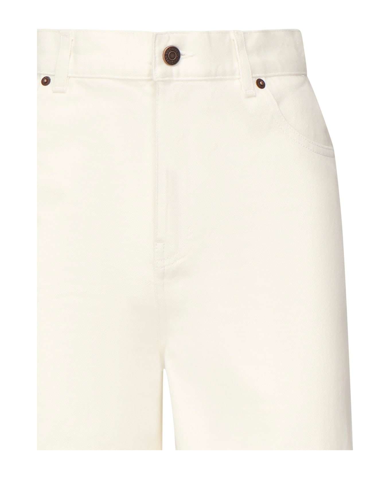 Chloé Wide Leg Denim Jeans - White