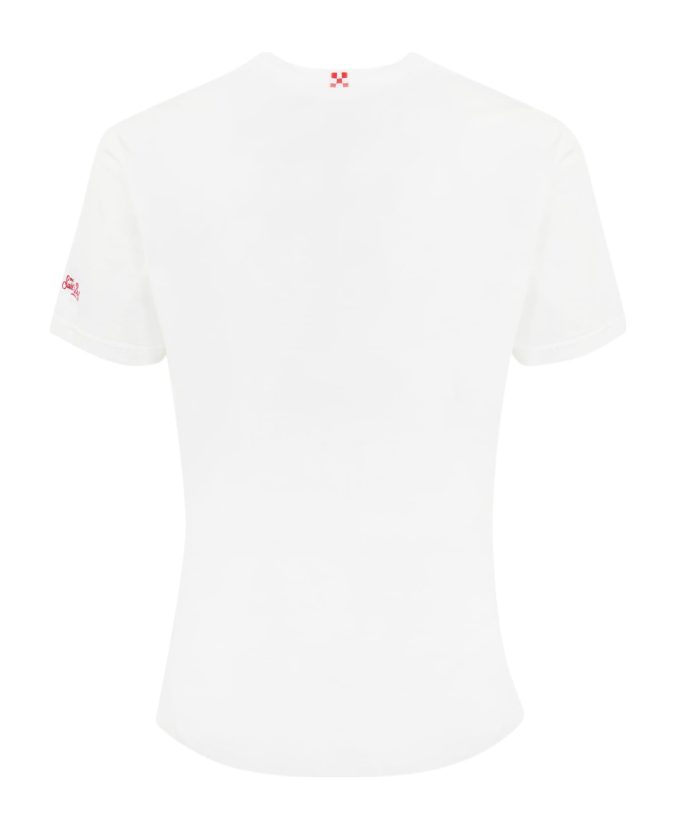 MC2 Saint Barth T-shirt With "beverly Hills Habitue" Embroidery - Bianco