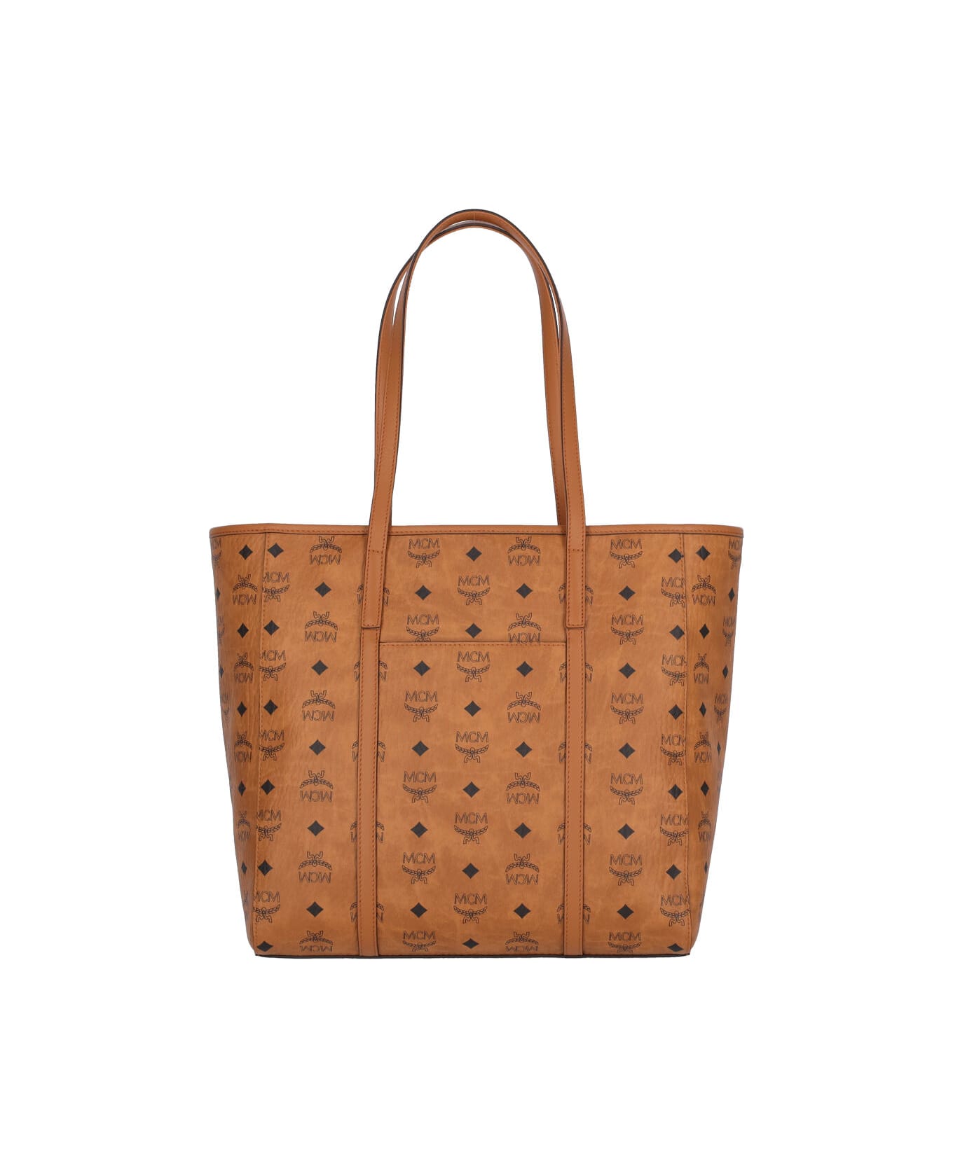 MCM Logo Tote Bag - Brown