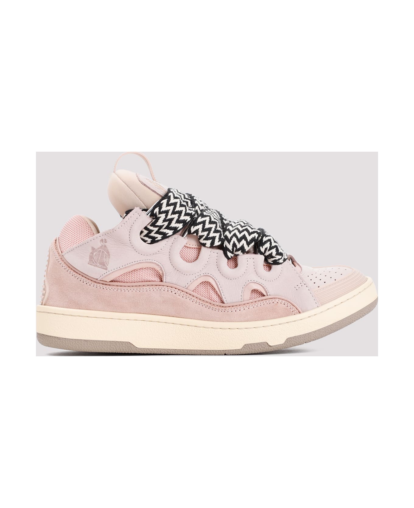 Lanvin Suede Leather Curb Sneakers - Pale Pink