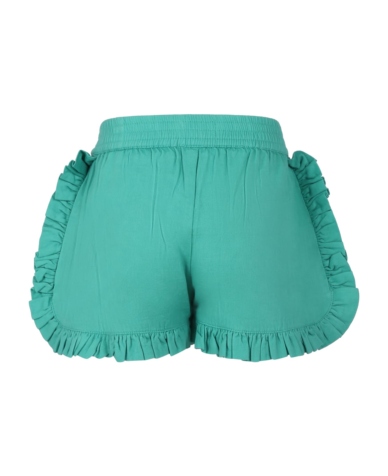 Molo Green Sports Shorts For Girl - Green ボトムス