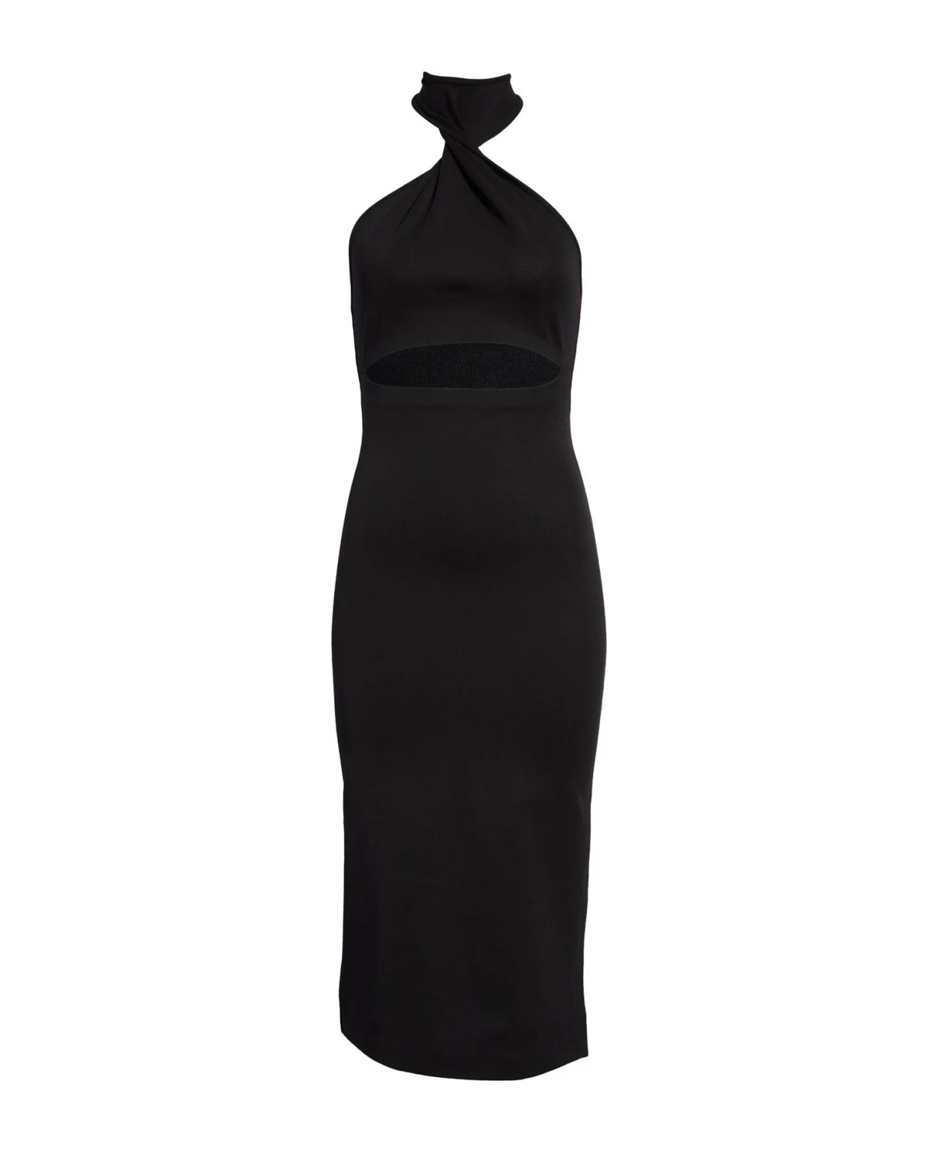 GAUGE81 'abile' Compact Knit Midi Dress - BLACK (Black)