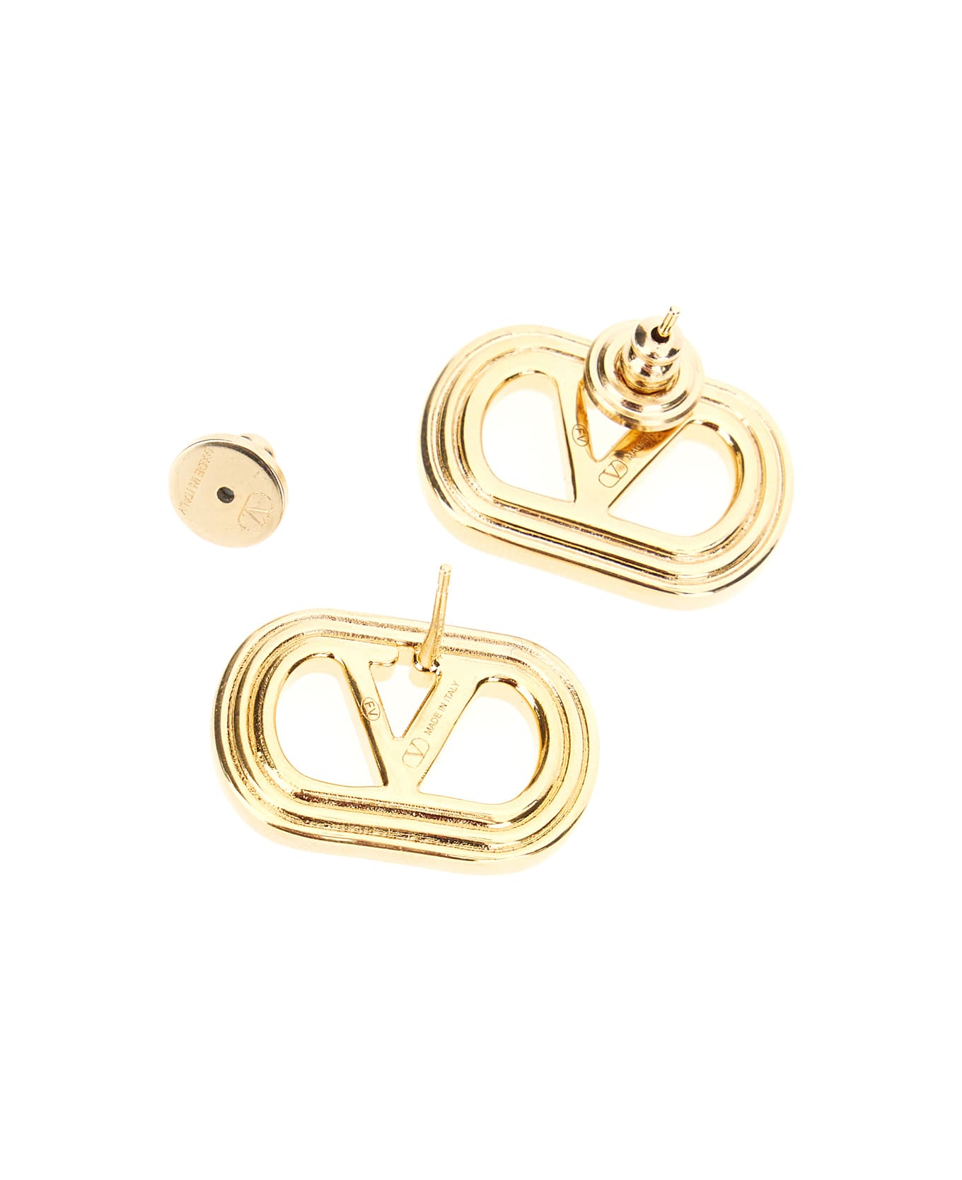 Valentino Garavani Gold Metal Ovalette Earrings - Gold