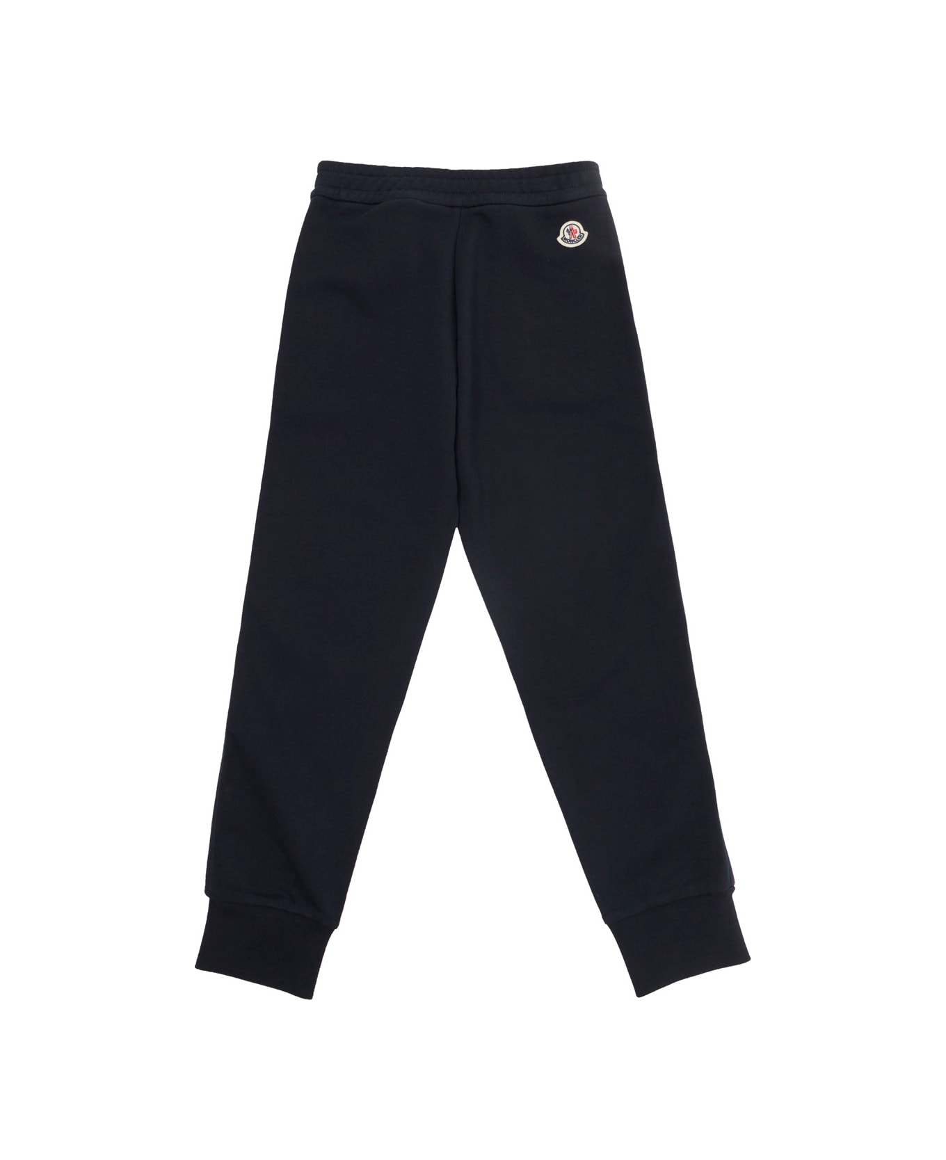 Moncler Blue Sporty Pants With Side Striped Band In Cotton Boy - Blu