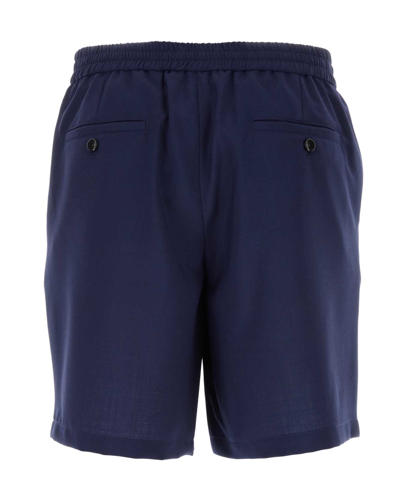 Ami Alexandre Mattiussi Navy Blue Twill Bermuda Shorts - 491