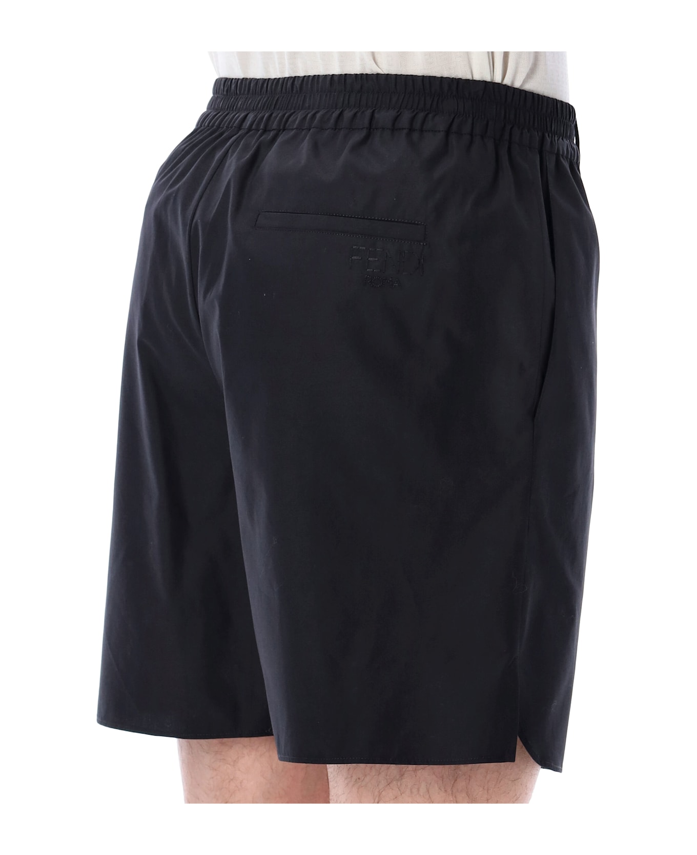 Fendi Black Poplin Bermuda Shorts - NERO