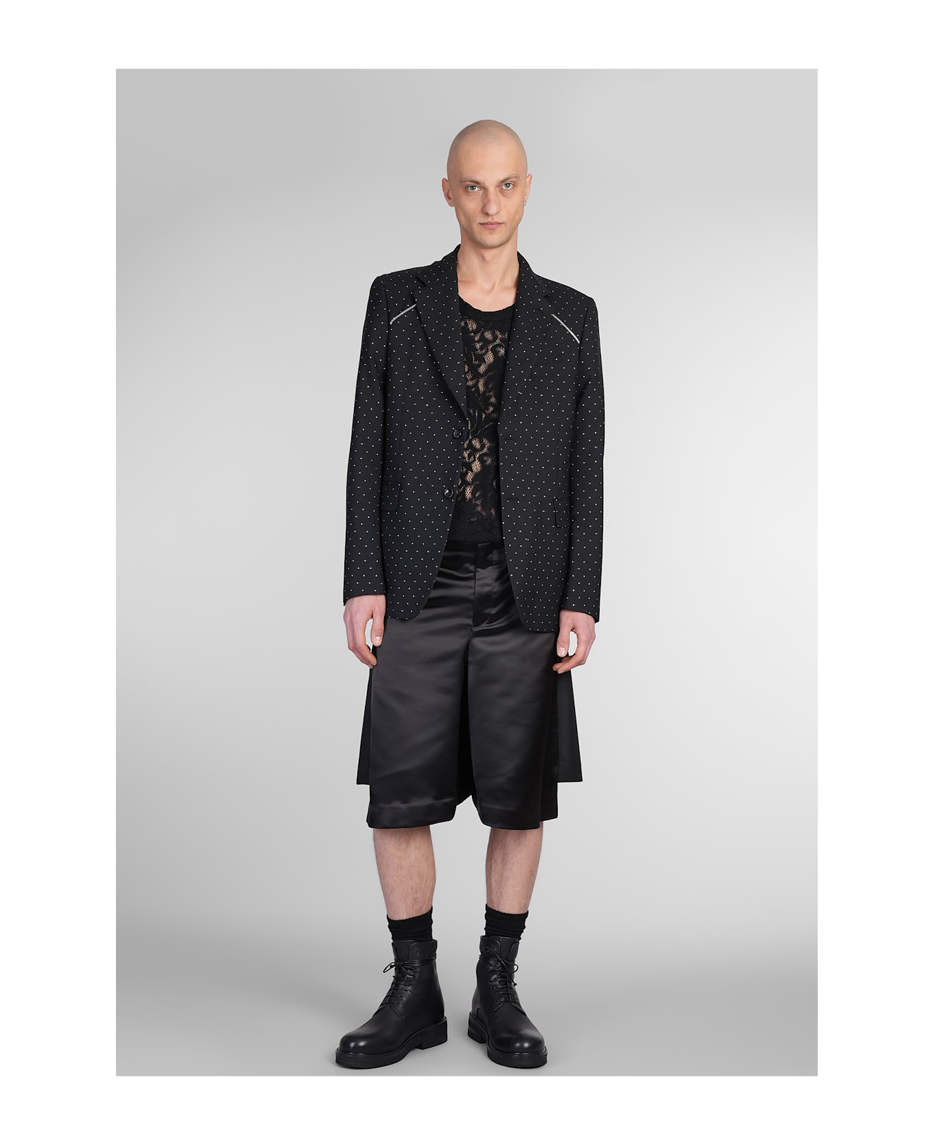 Comme Des Garçons Homme Plus Blazer In Black Wool - black