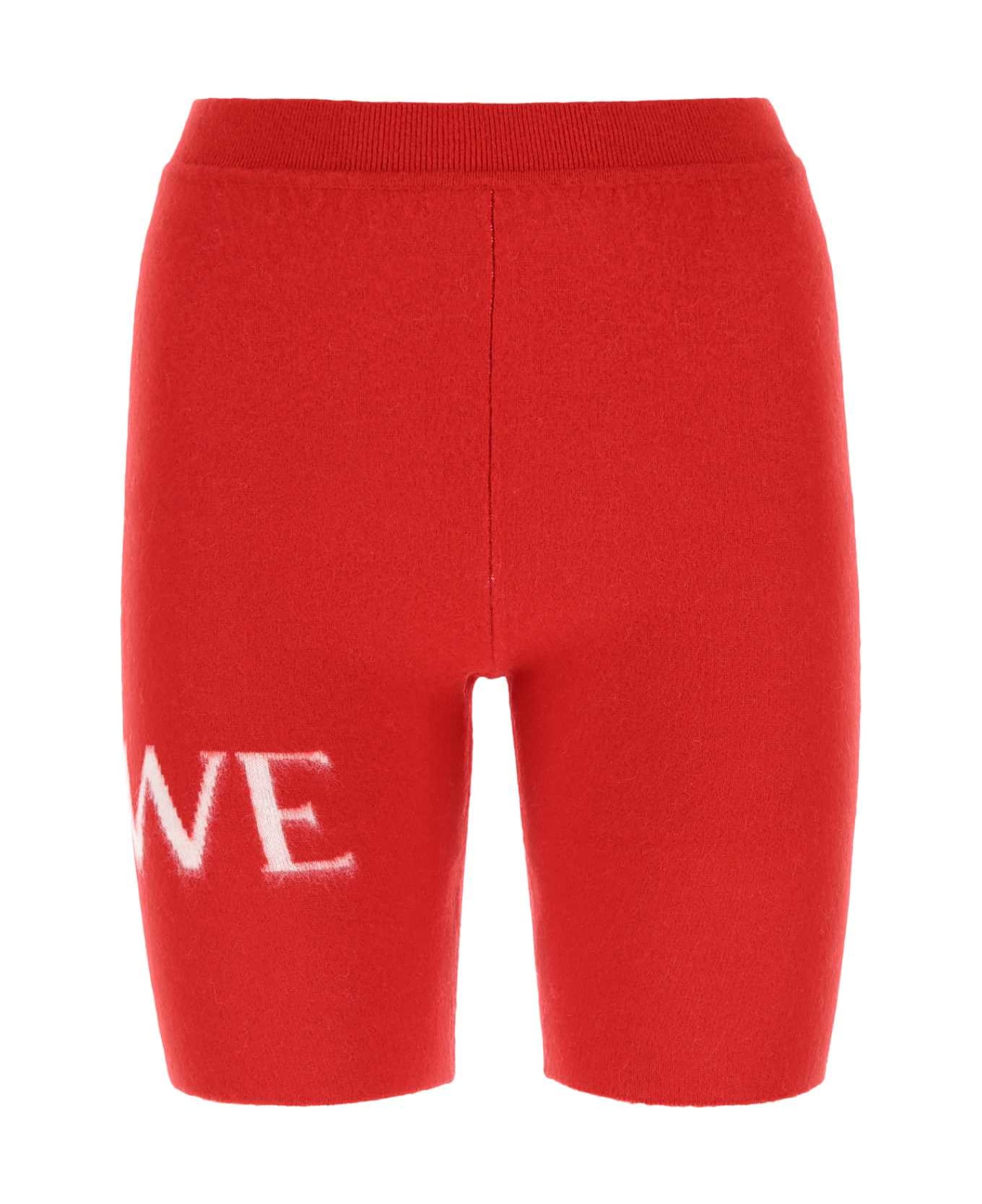 Loewe Red Wool Blend Leggings - RED ショートパンツ