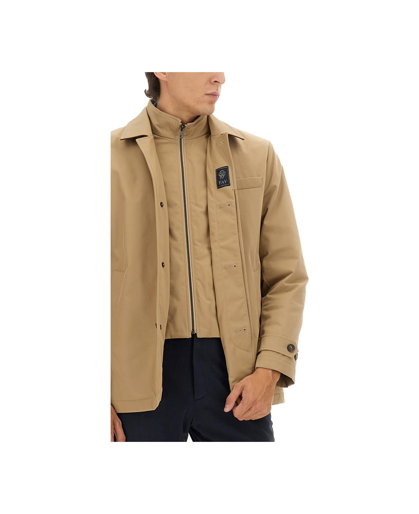Fay "morning" Double Front Jacket - BEIGE