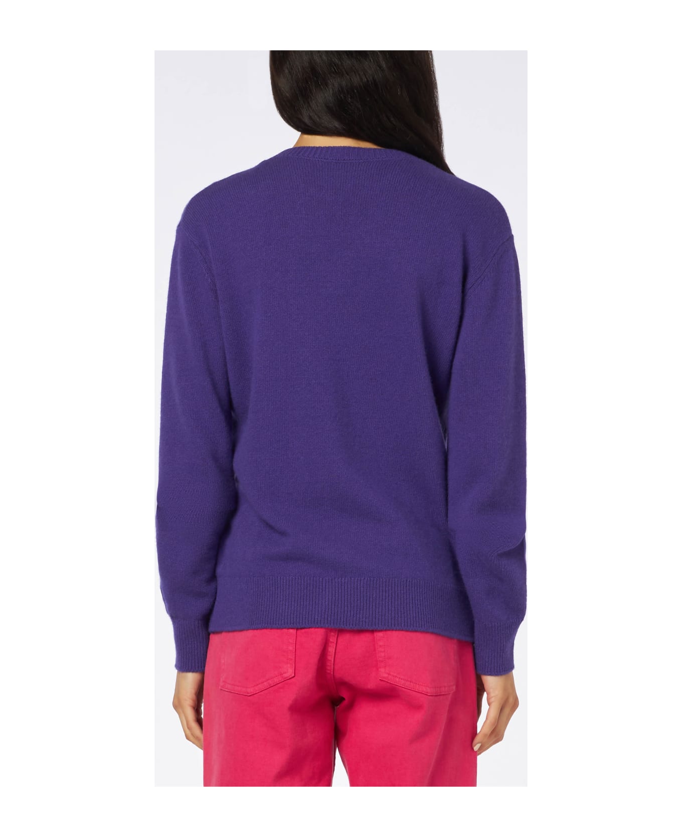 MC2 Saint Barth Woman Crewneck Purple Sweater With E Se Ti Innamori? Embroidery | Niki Dj Special Edition - PINK