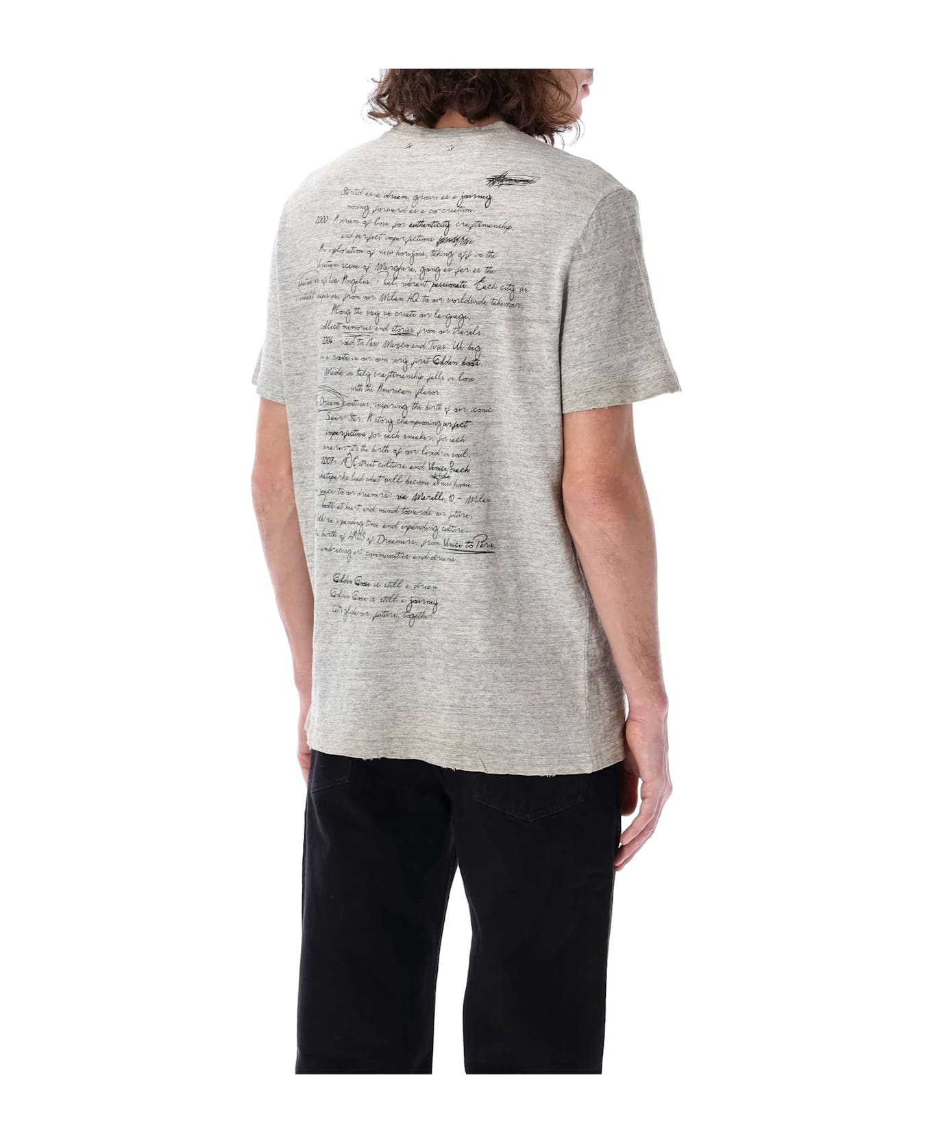 Golden Goose T-shirt With Logo - GREY MELANGE