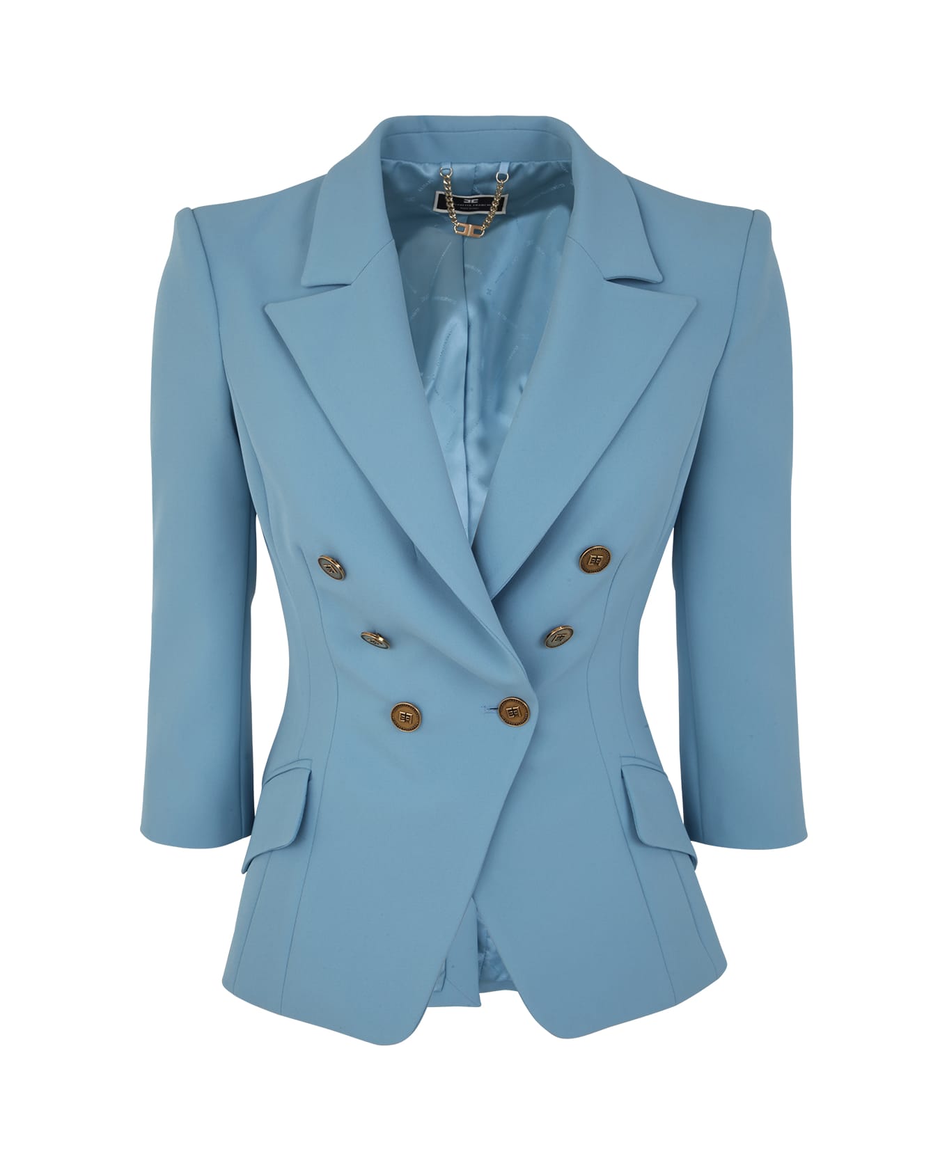 Elisabetta Franchi Double Breasted Jacket - Sugar Paper Blue