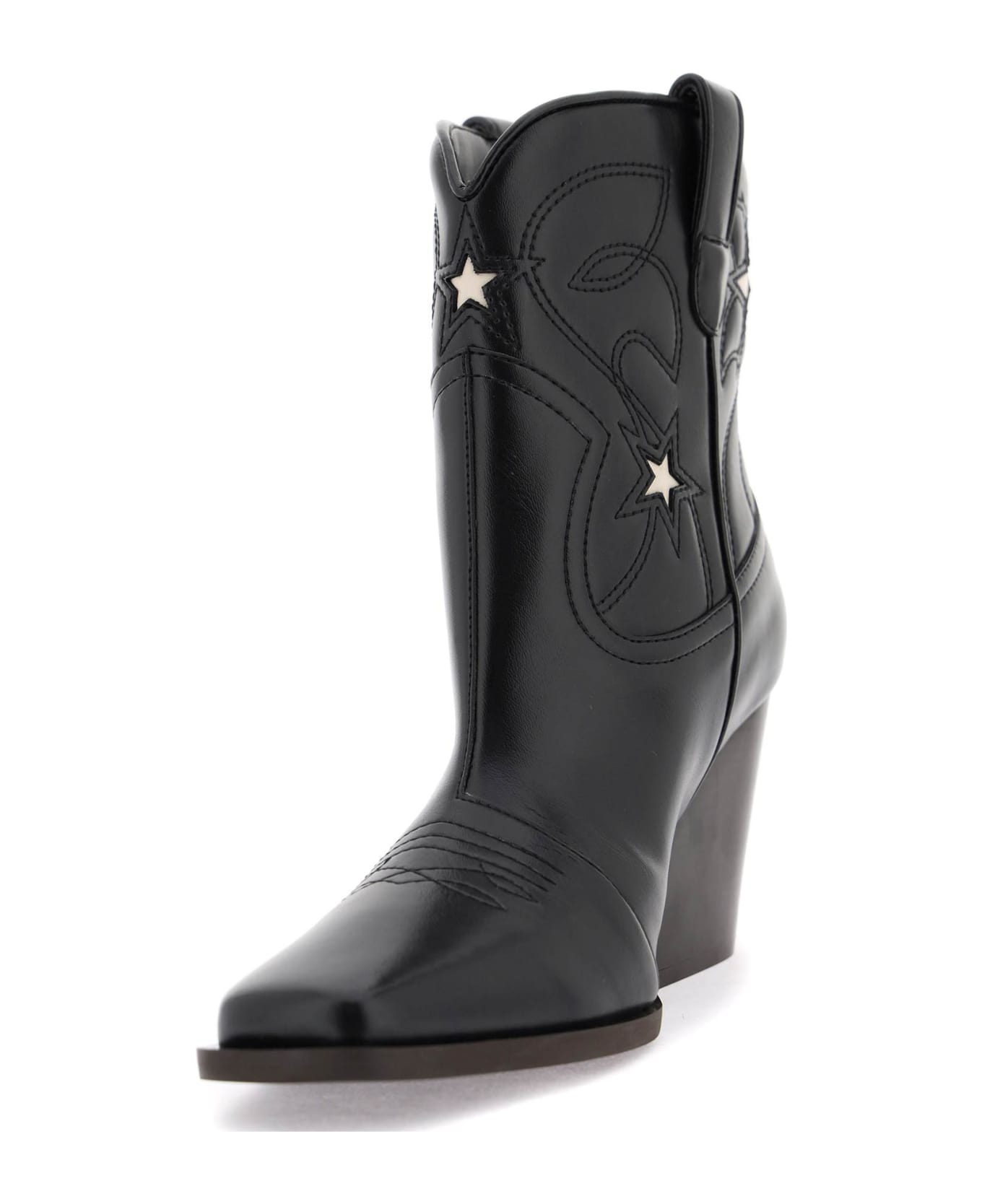 Stella McCartney Texan Ankle Boots With Star Embroidery - BLACK STONE (Black)