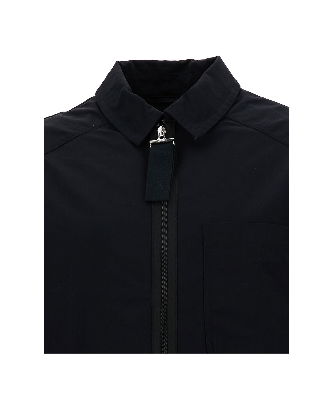 Jacquemus Zip-up Jacket With Tonal Logo Embroidery - Black ジャケット