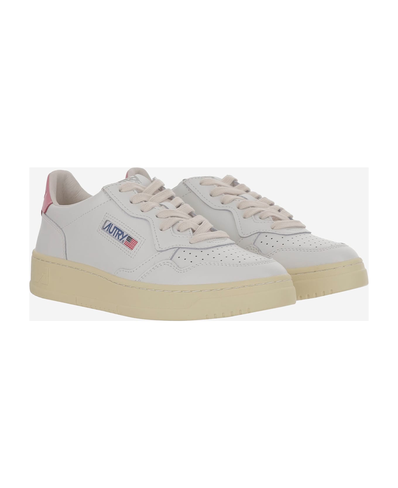Autry Low Medalist Leather Sneakers - Pink