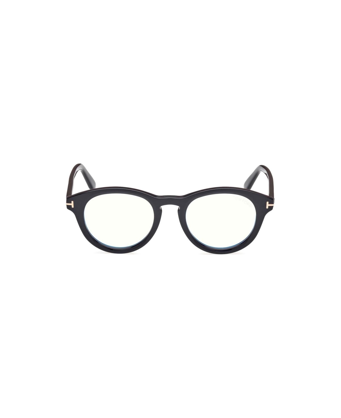 Tom Ford Eyewear Round Frame Glasses Glasses - 001 Nero Lucido