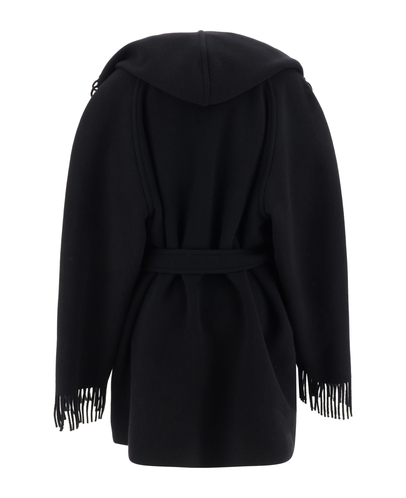 Balenciaga Fringed Coat - Black
