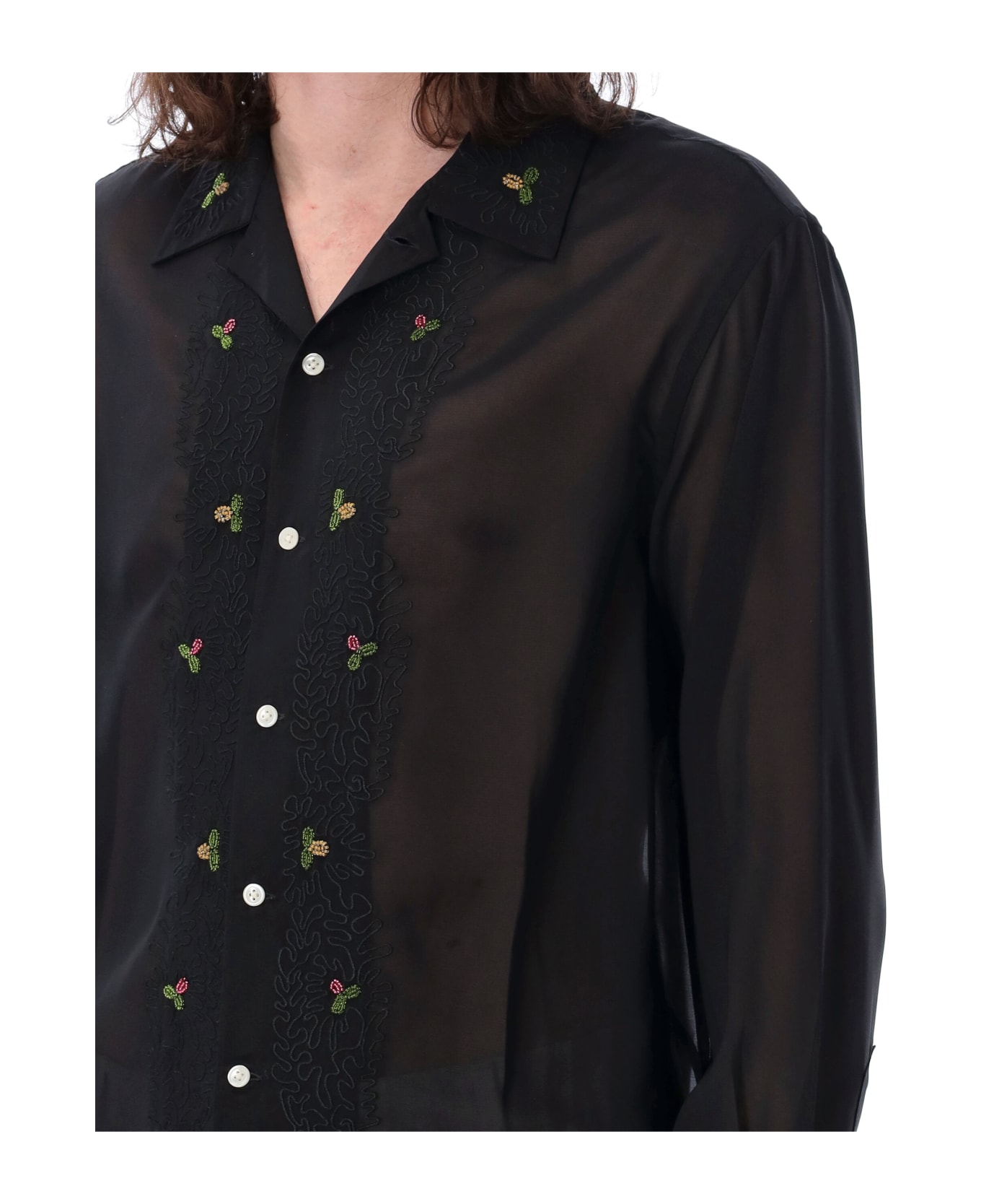 Bode Beaded Framboise Shirt - BLACK MULTI